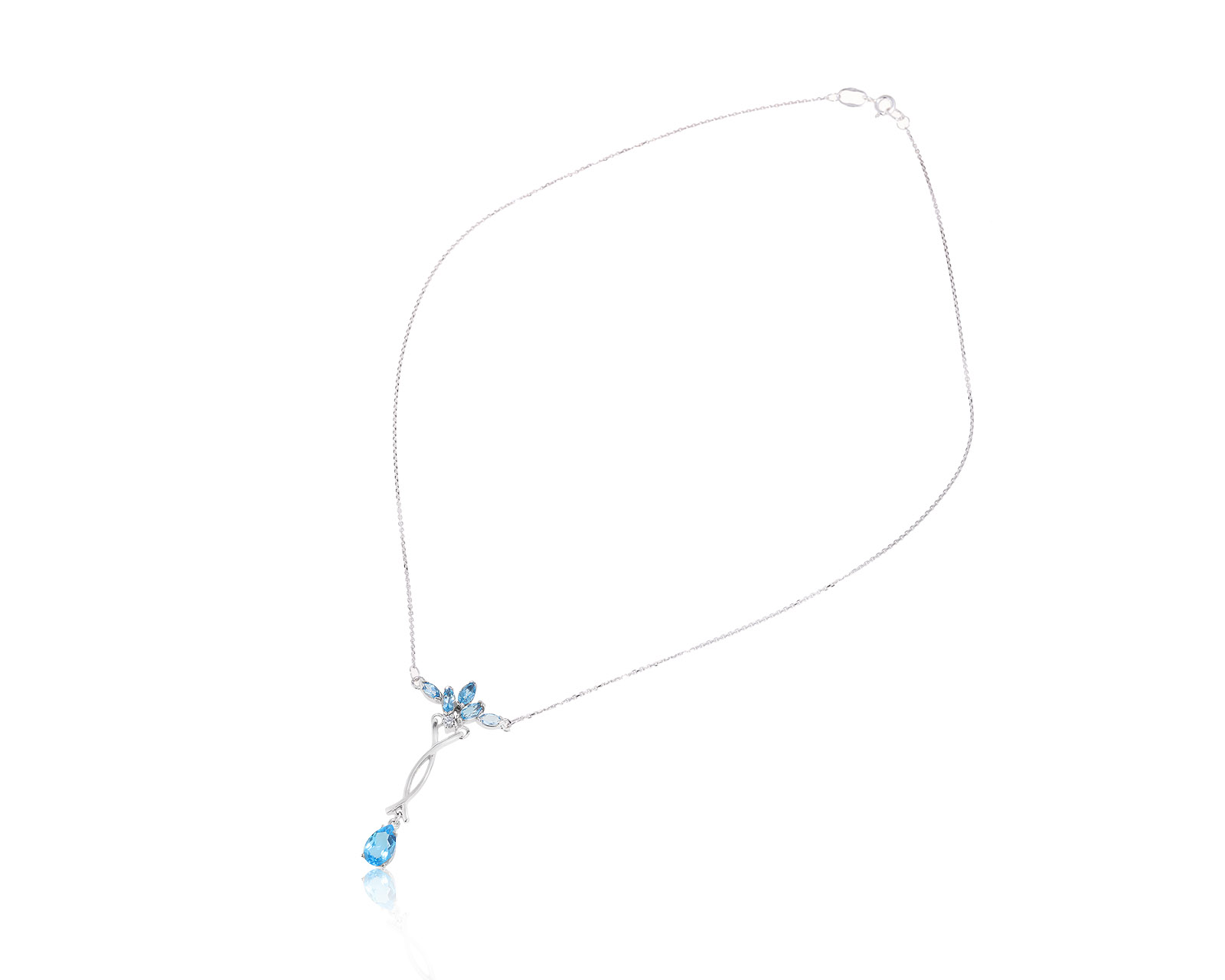 Эстетичное золотое колье с топазами 3.20ct