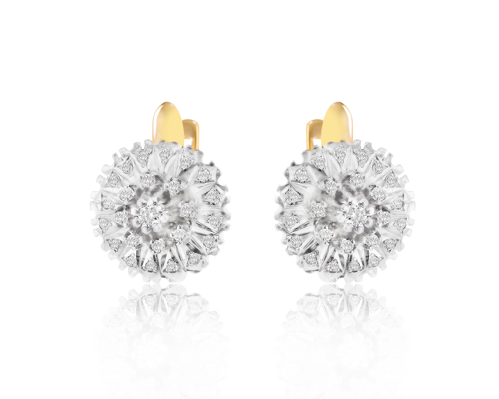 Женственные золотые серьги с бриллиантами 0.32ct