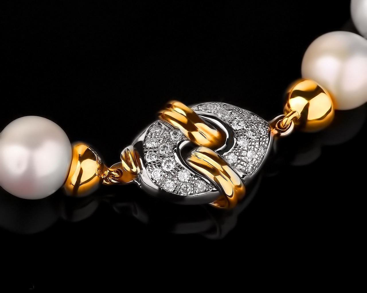Итальянское ожерелье с жемчугом и бриллиантами