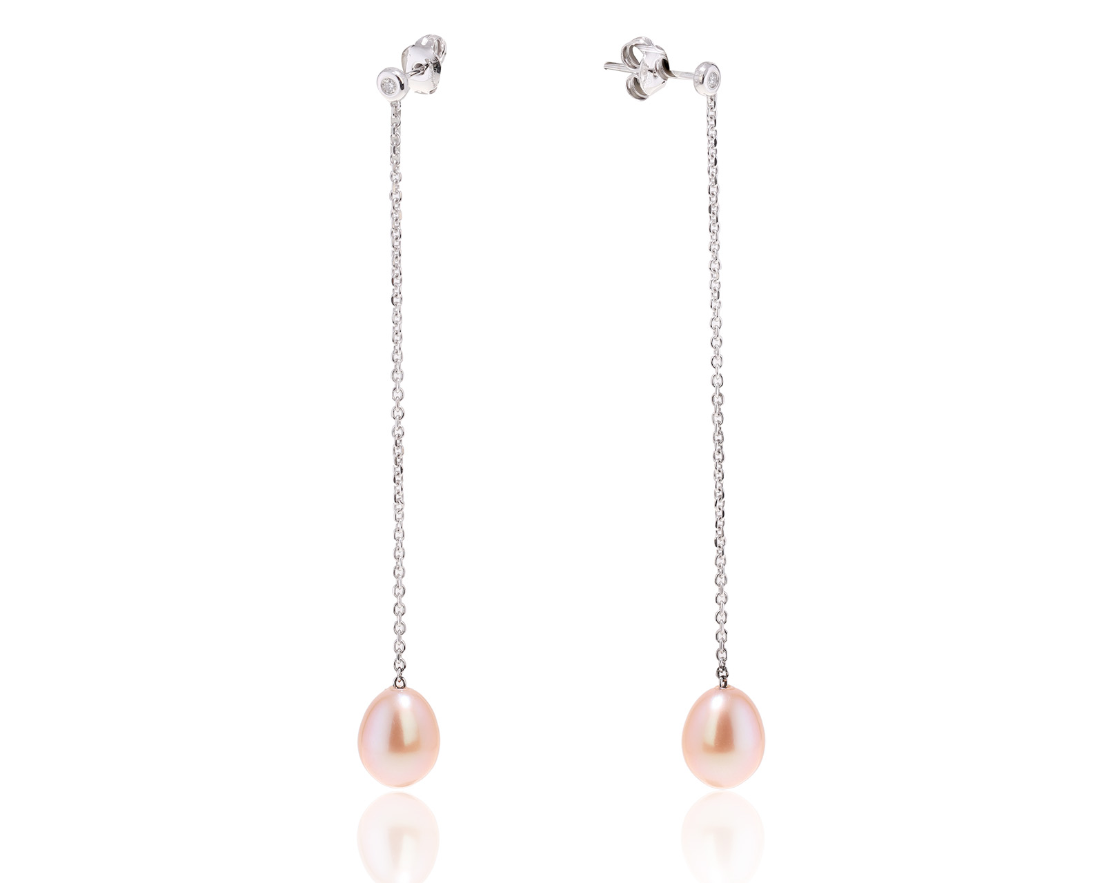 Золотые серьги с жемчугом и бриллиантами 0.02ct 250923/8