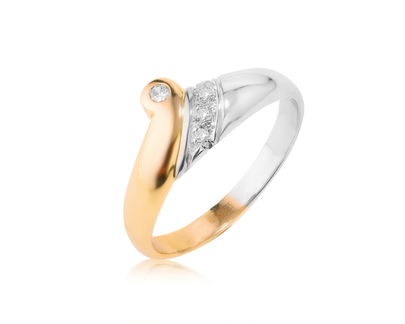 Золотое кольцо с бриллиантами 0.06ct