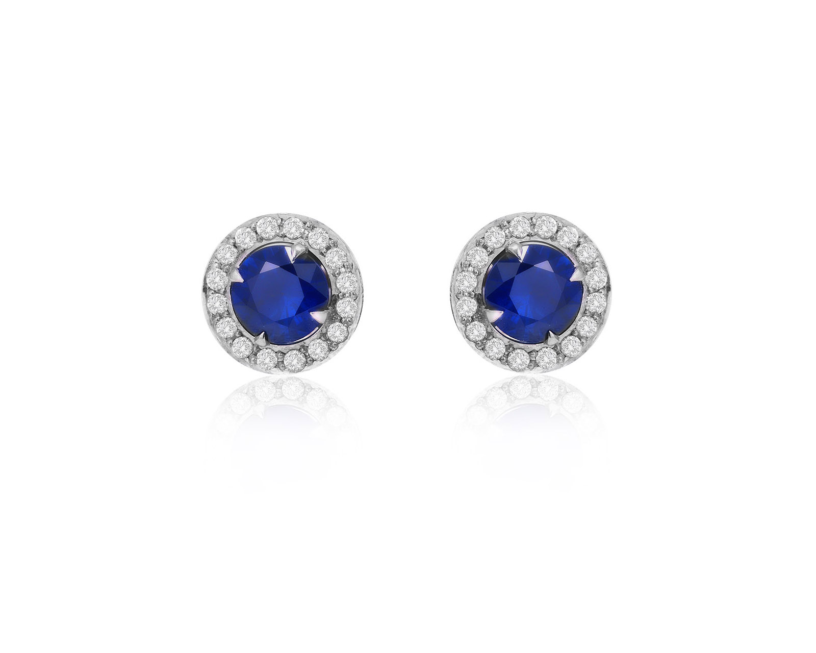Золотые серьги с сапфирами 2.80ct и бриллиантами 0.48ct 170924/6 Золотые серьги с сапфирами 2.80ct и бриллиантами 0.48ct 170924/6