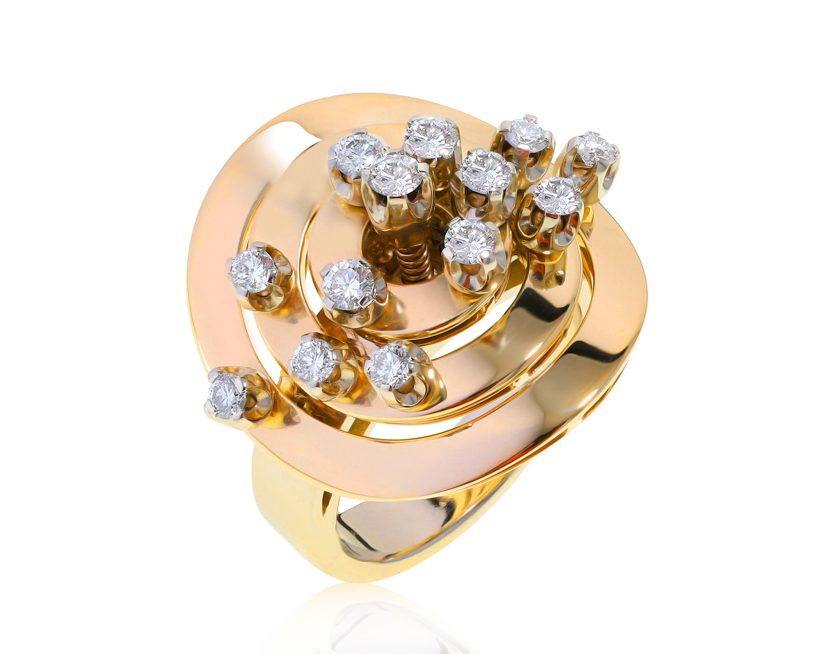 Потрясающее золотое кольцо с бриллиантами 0.93ct
