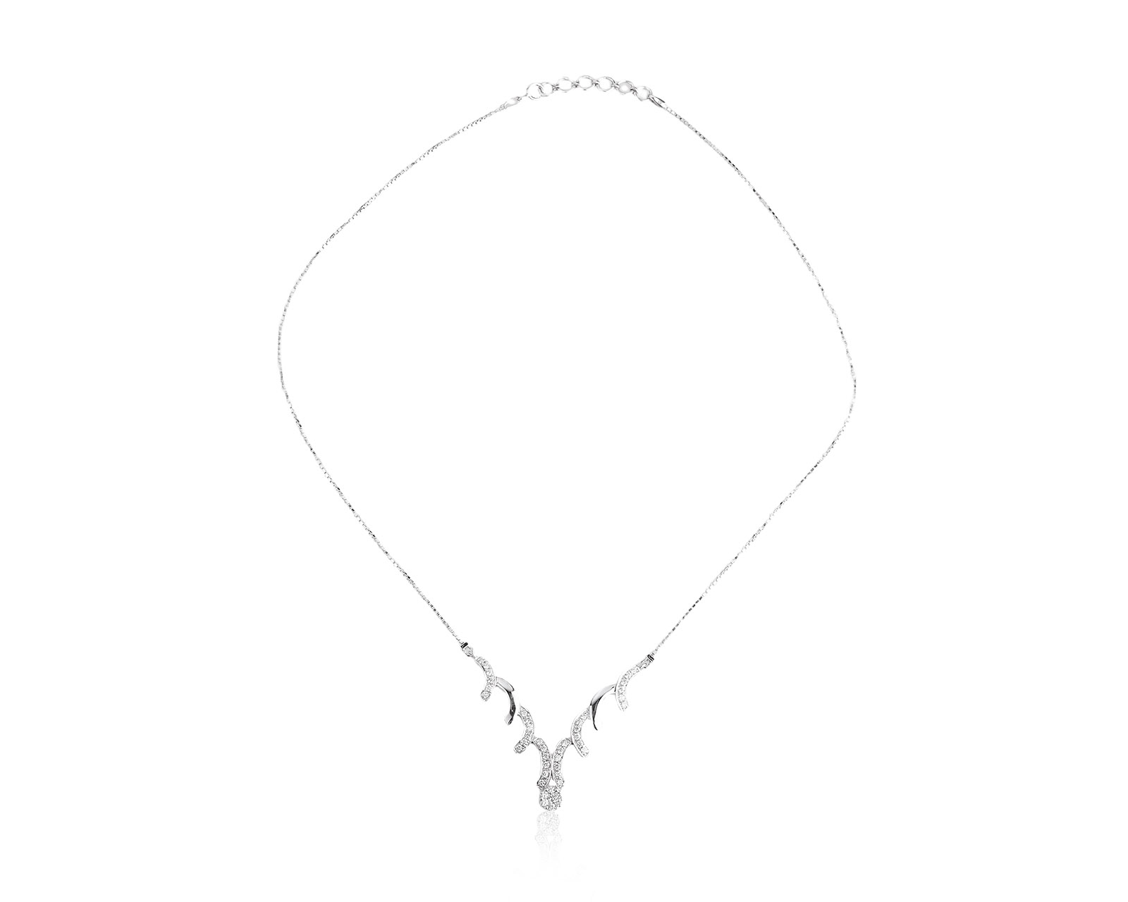Золотое колье с бриллиантами 0.84ct