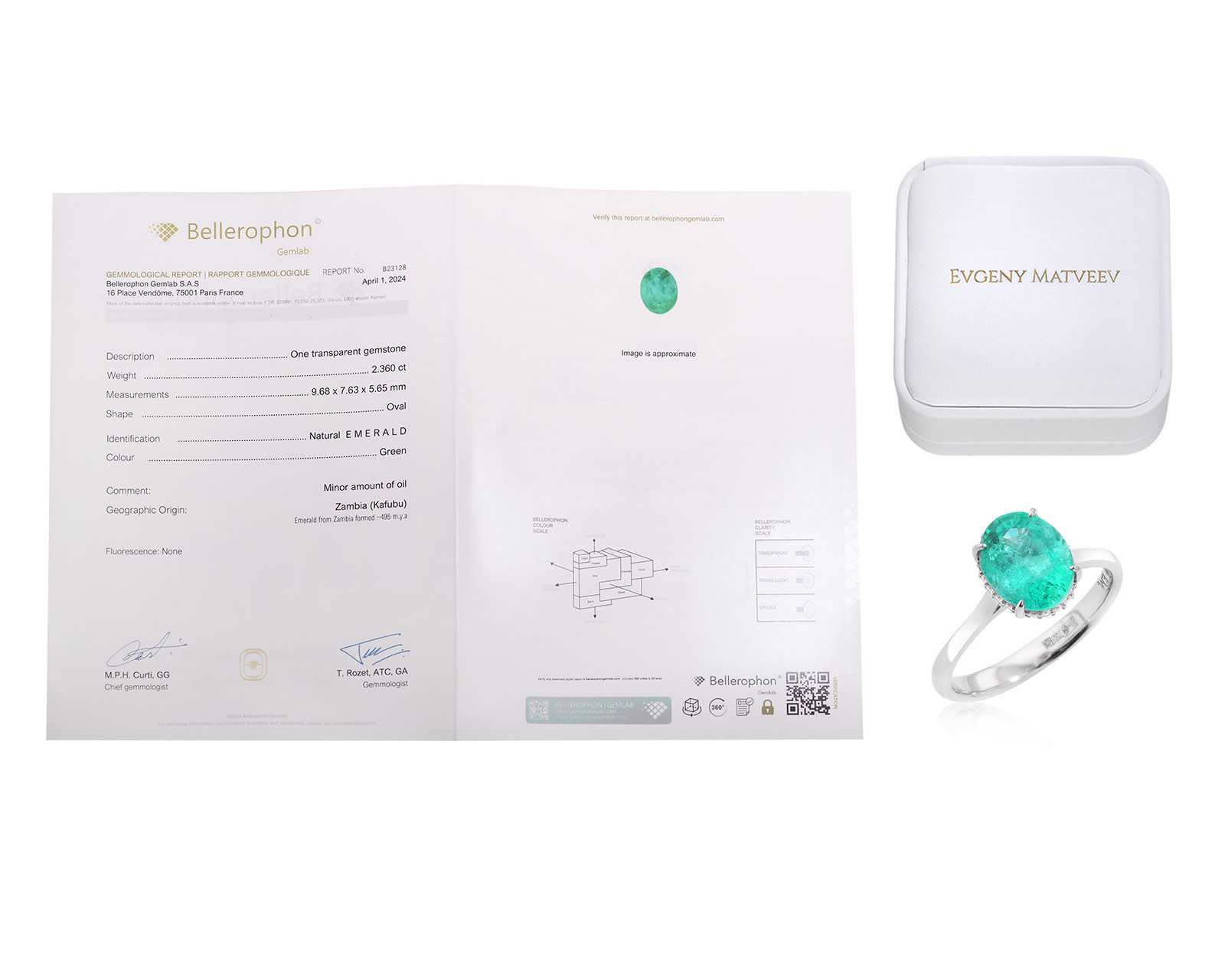 Золотое кольцо с замбийским изумрудом 2.36ct Evgeny Matveev