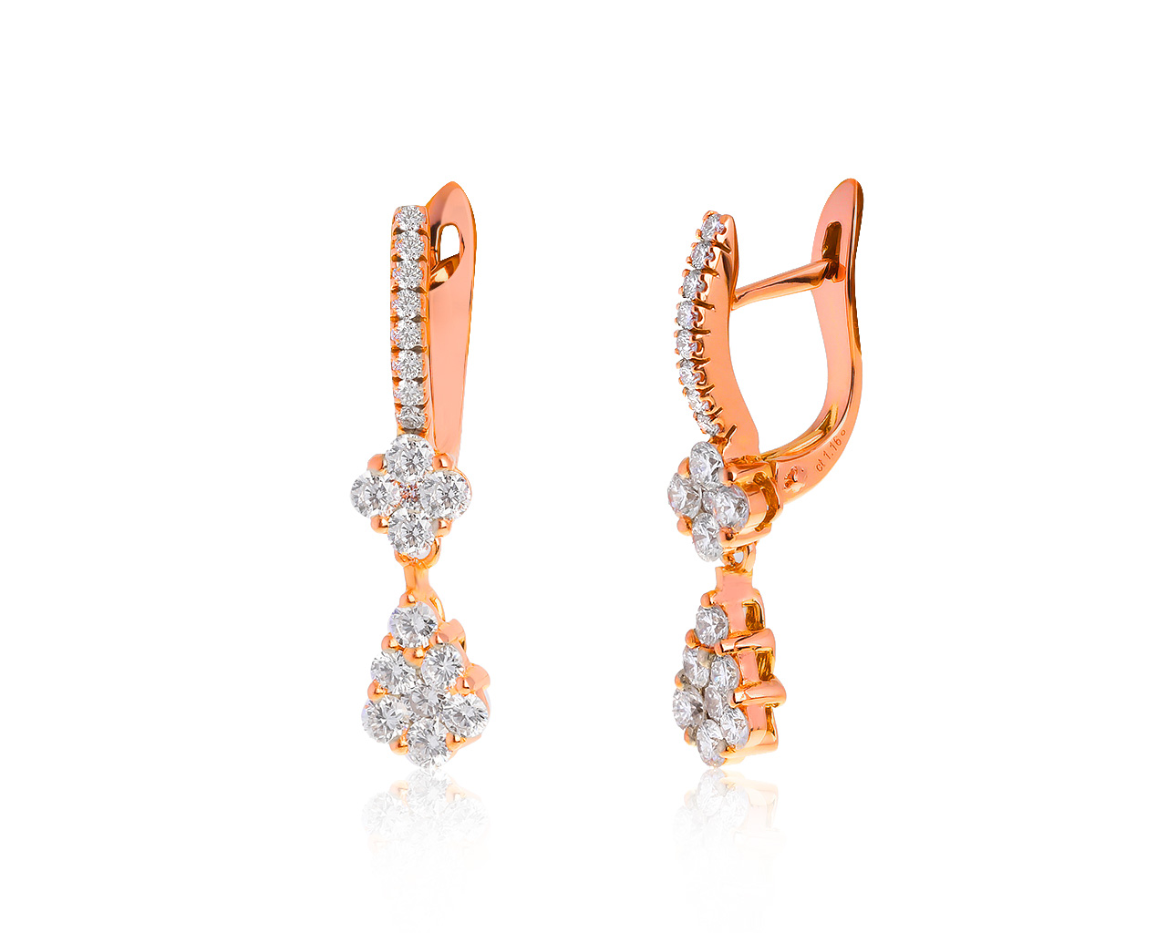 Оригинальные золотые серьги с бриллиантами 1.16ct Crivelli 160521/5