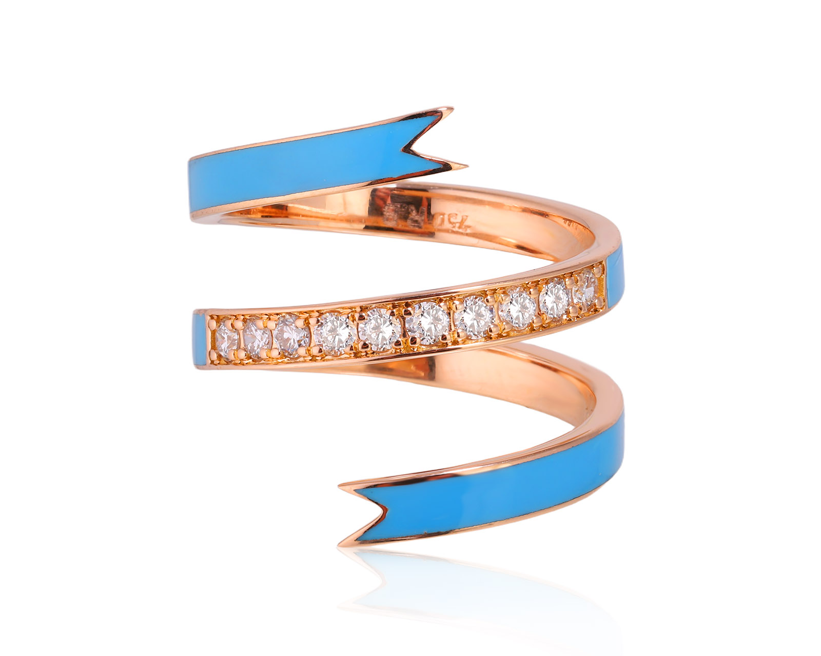 Оригинальное золотое кольцо с бриллиантами 0.10ct Roberto Bravo