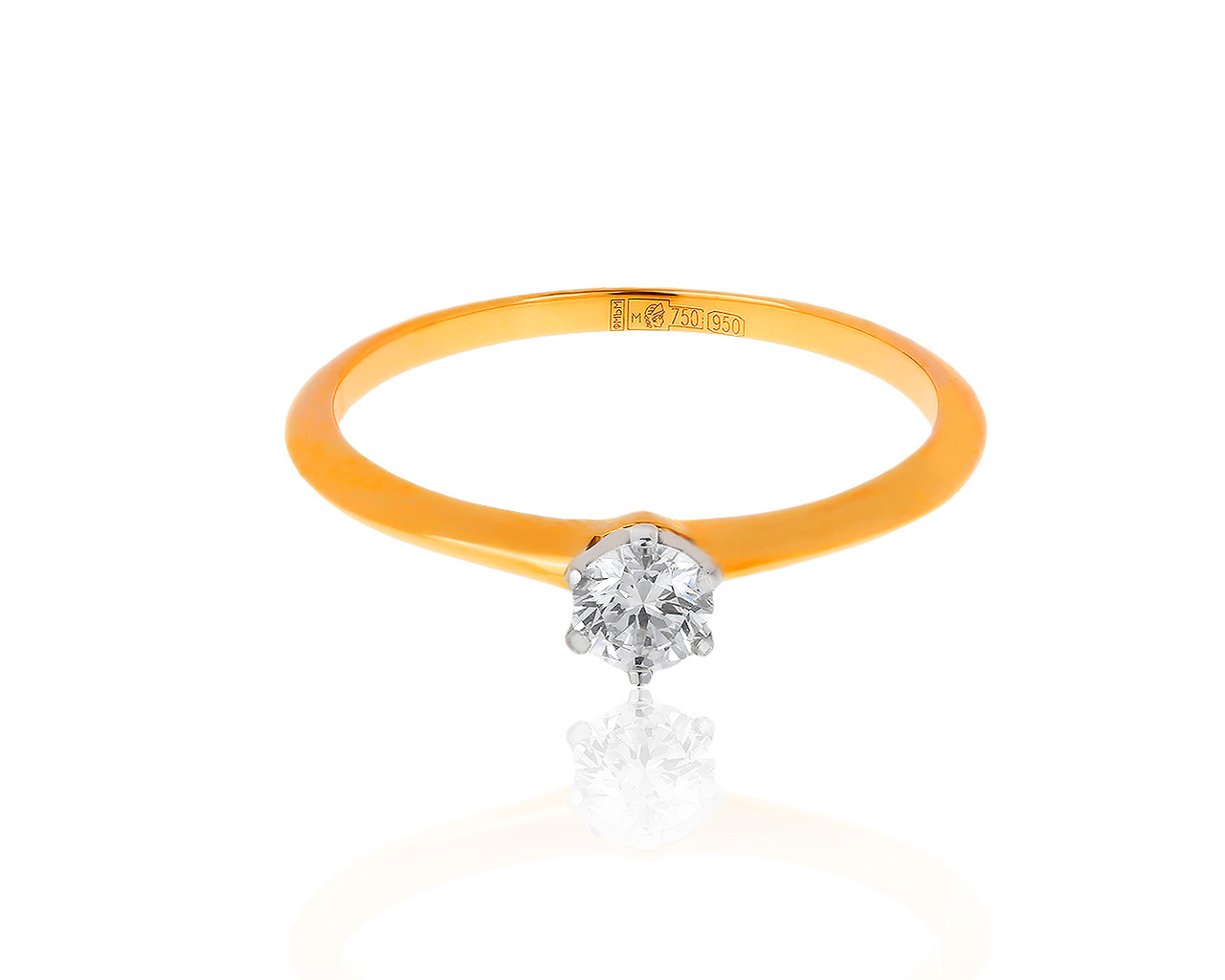 Оригинальное золотое кольцо с бриллиантом 0.26ct Tiffany&Co 090719/10