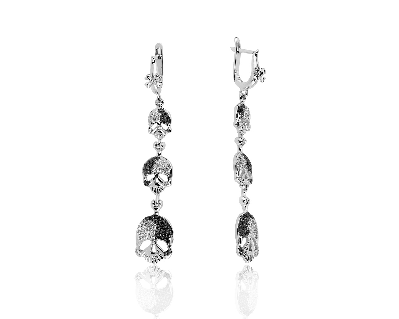 Неординарные золотые серьги с бриллиантами 1.10ct