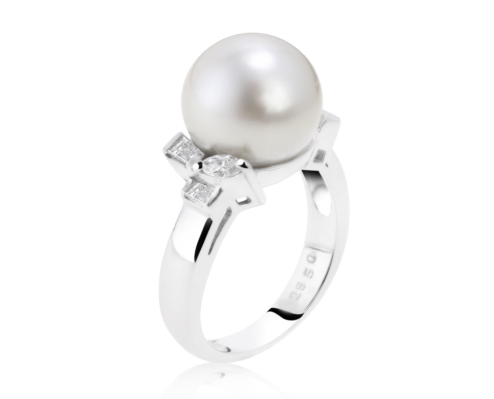 Романтичное золотое кольцо с жемчугом 11.90 мм 280821/4