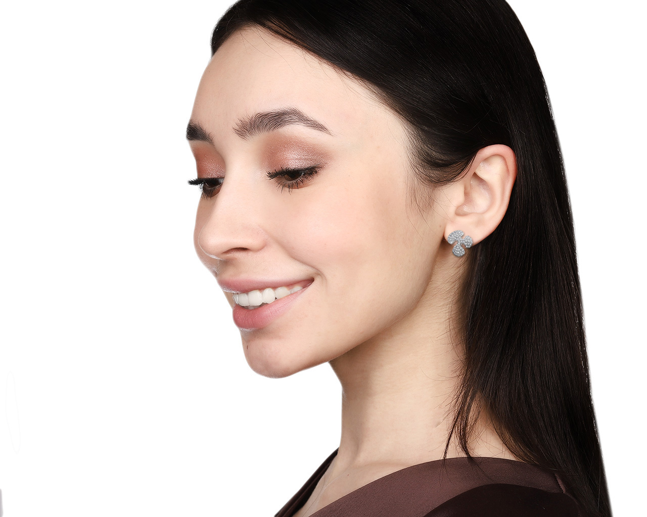 Прелестные золотые серьги с бриллиантами 1.40ct