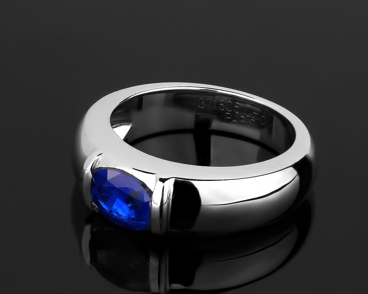 Прекрасное золотое кольцо с сапфиром 1.08ct Chaumet 190318/3