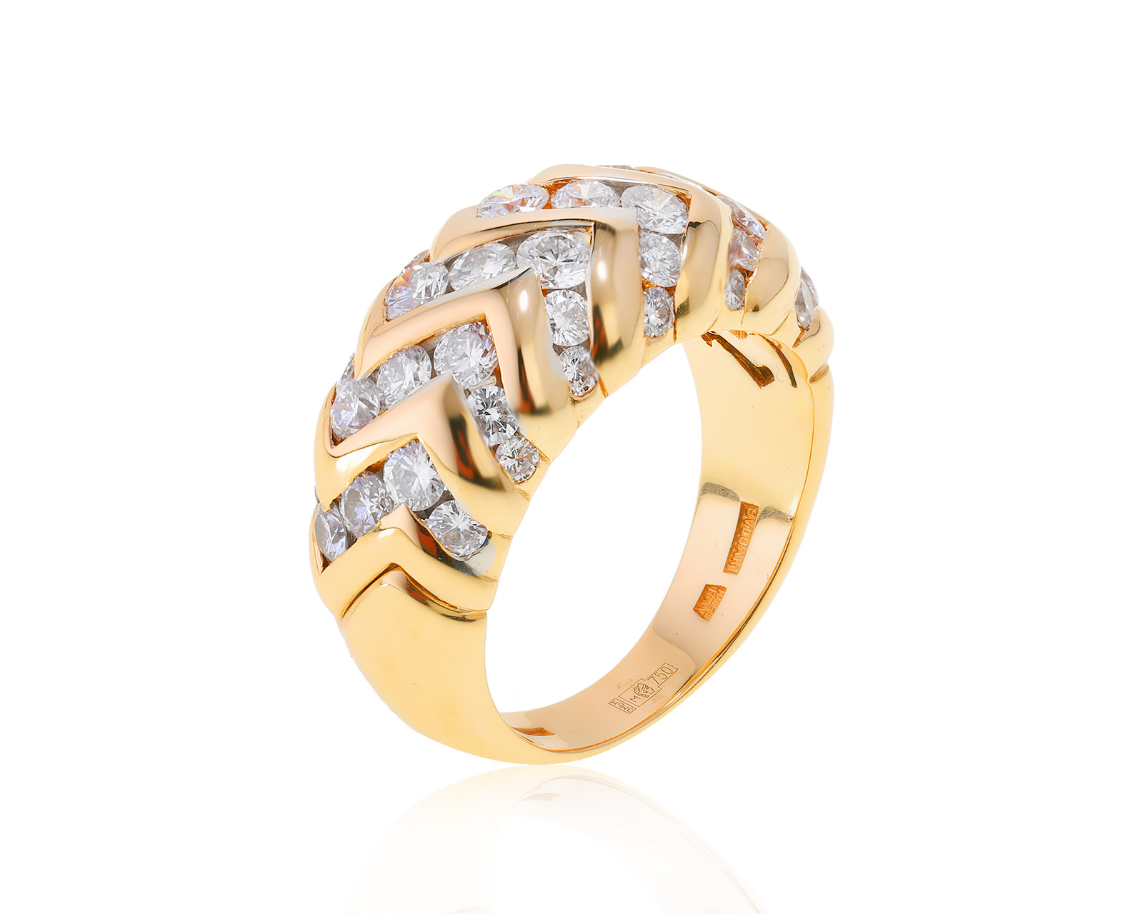 Оригинальное золотое кольцо Bvlgari Spiga 180523/7