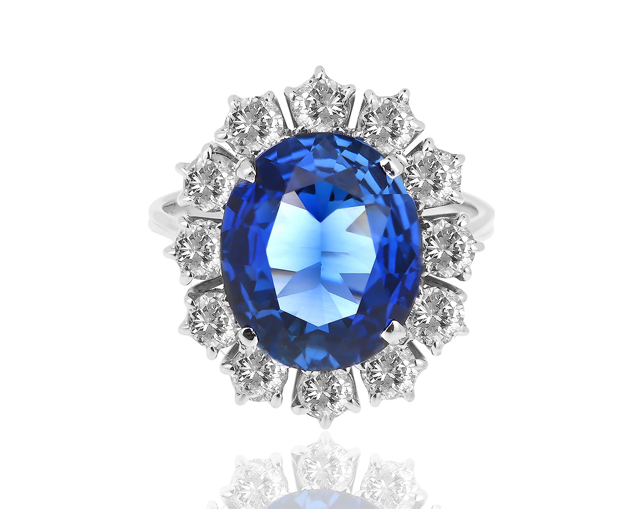 Золотое кольцо с сапфиром и бриллиантами 1.14ct 041018/5