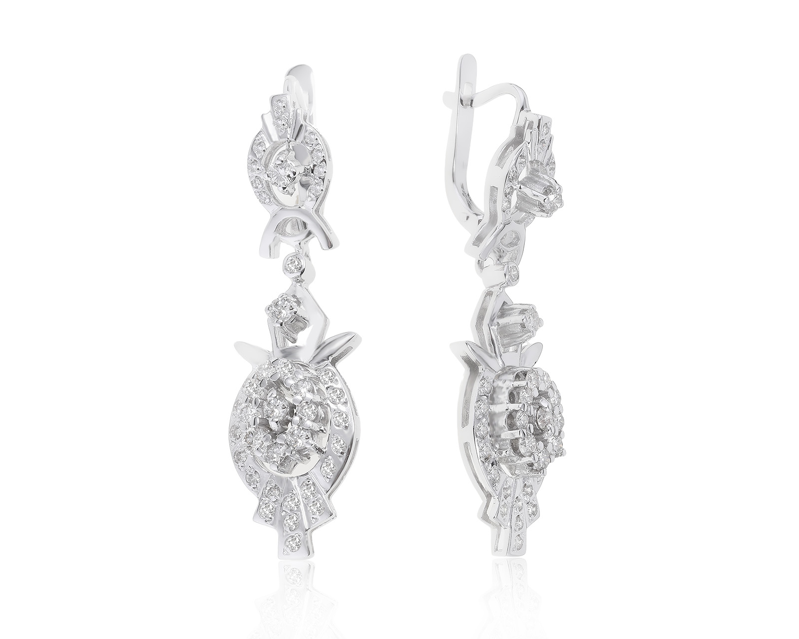 Превосходные золотые серьги с бриллиантами 1.38ct СССР 190322/5