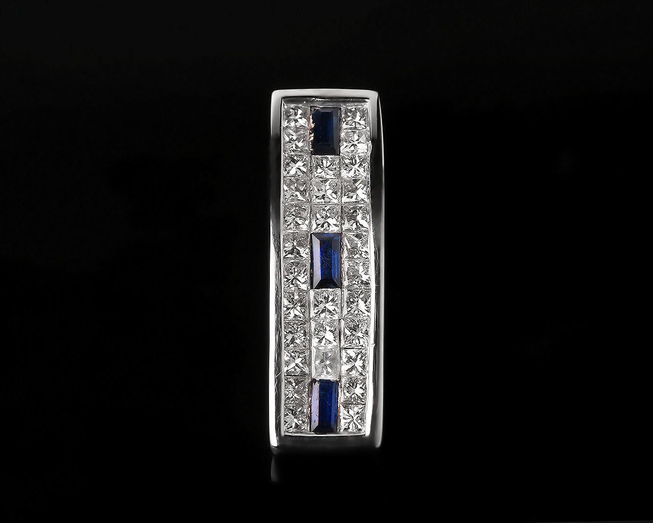 Золотой кулон с сапфирами и бриллиантами 0.60ct 180316/4-3