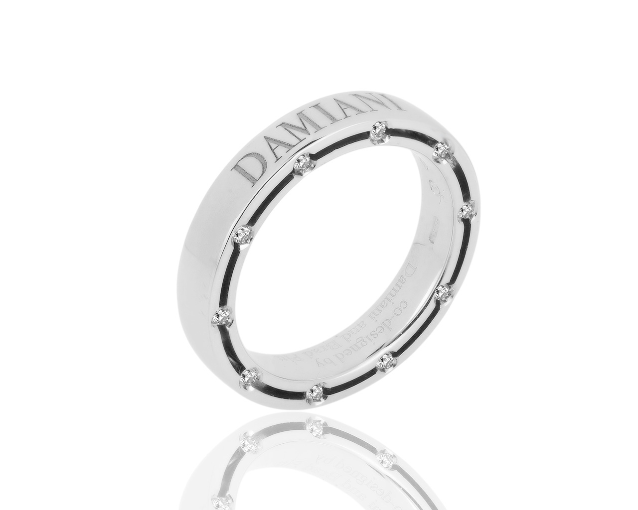 Оригинальное золотое кольцо с бриллиантами 0.18ct Damiani