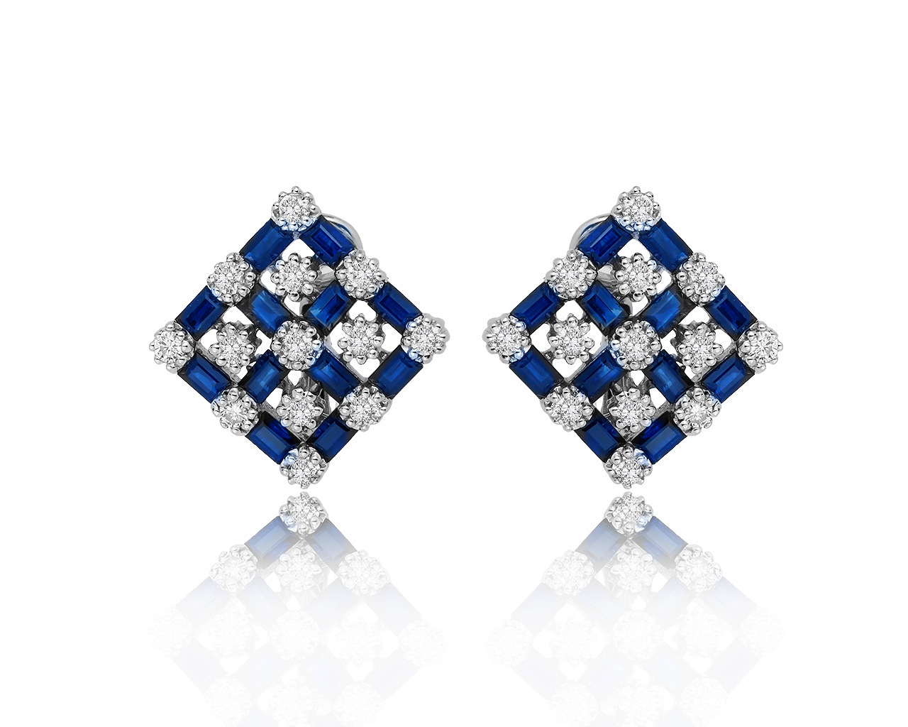 Прелестные золотые серьги с сапфирами 1.44ct 130120/5 Прелестные золотые серьги с сапфирами 1.44ct 130120/5