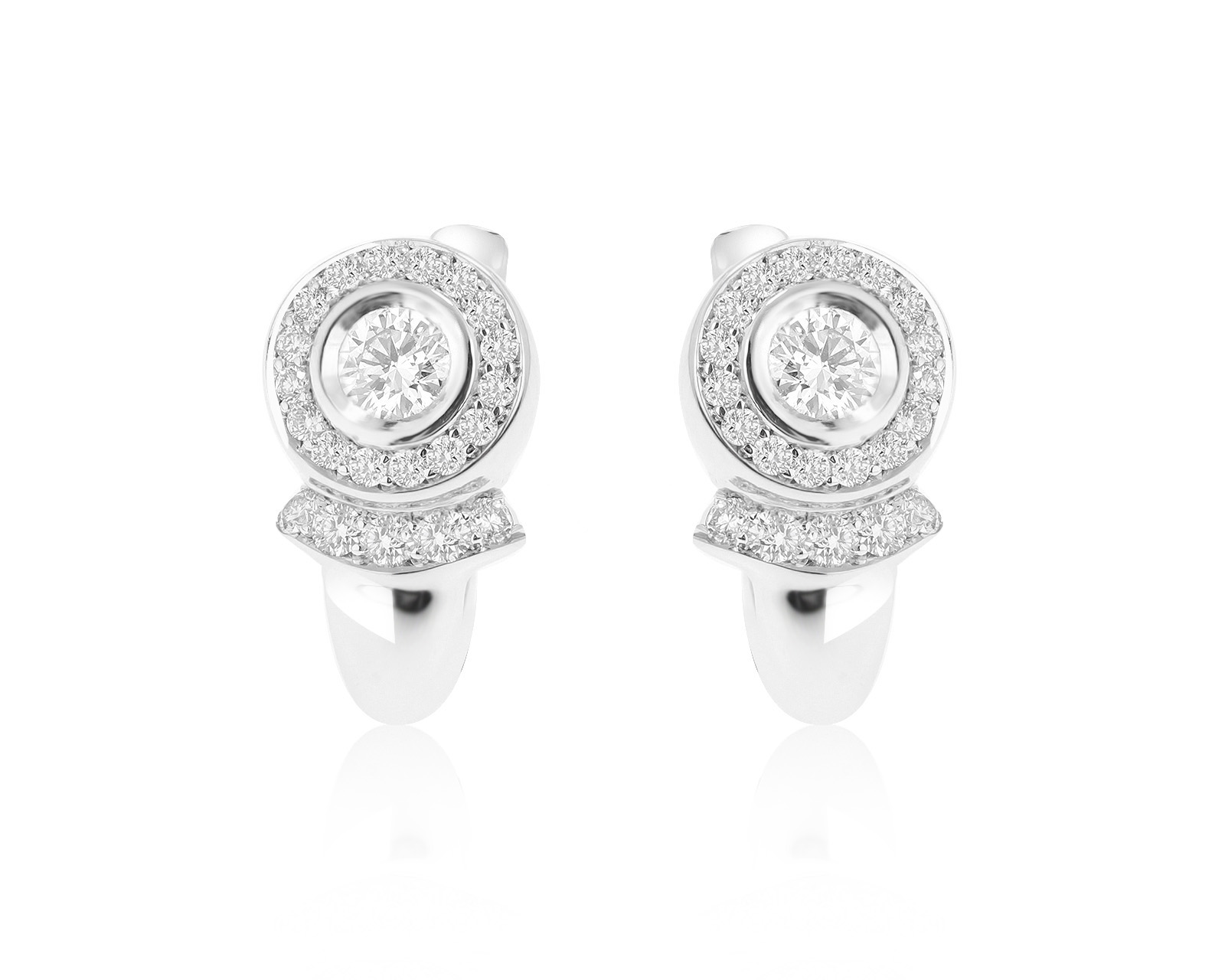 Безупречные золотые серьги с бриллиантами 0.70ct