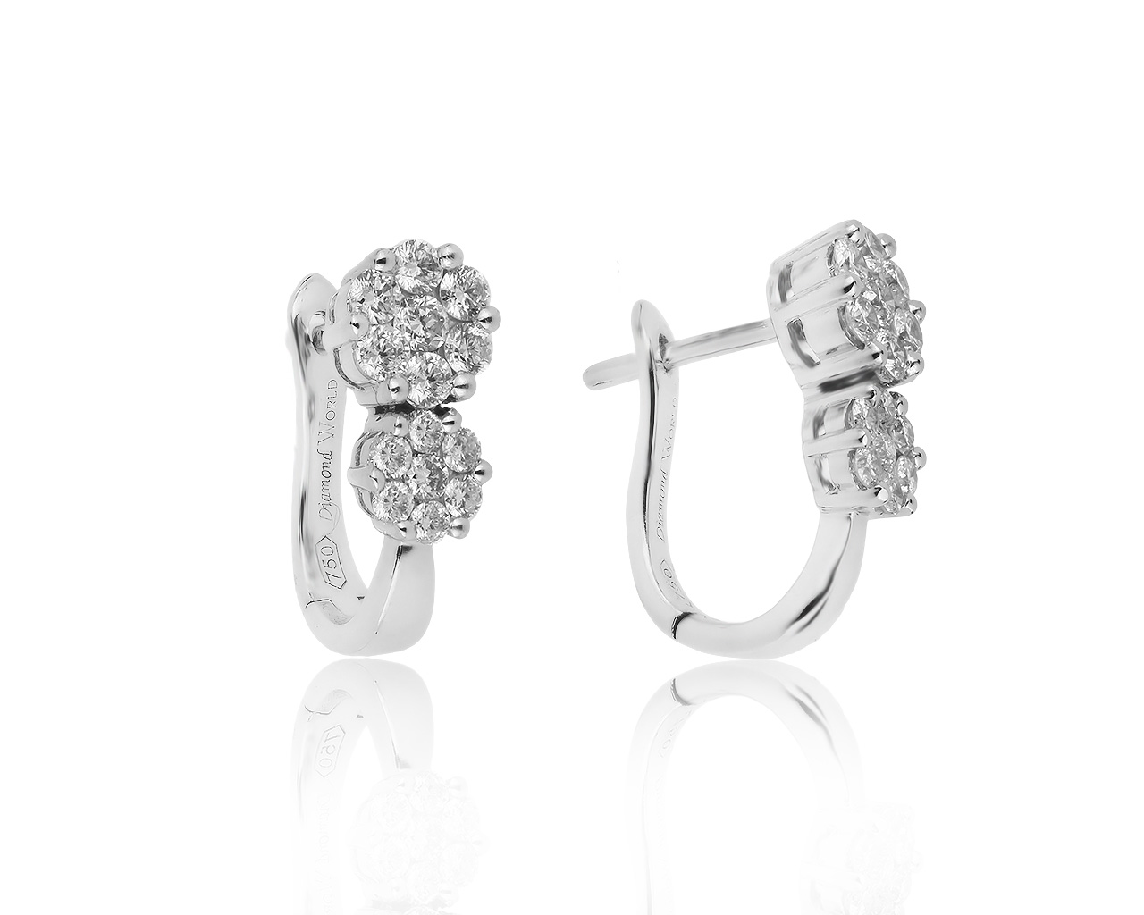 Оригинальные золотые серьги с бриллиантами 0.57ct Diamond World