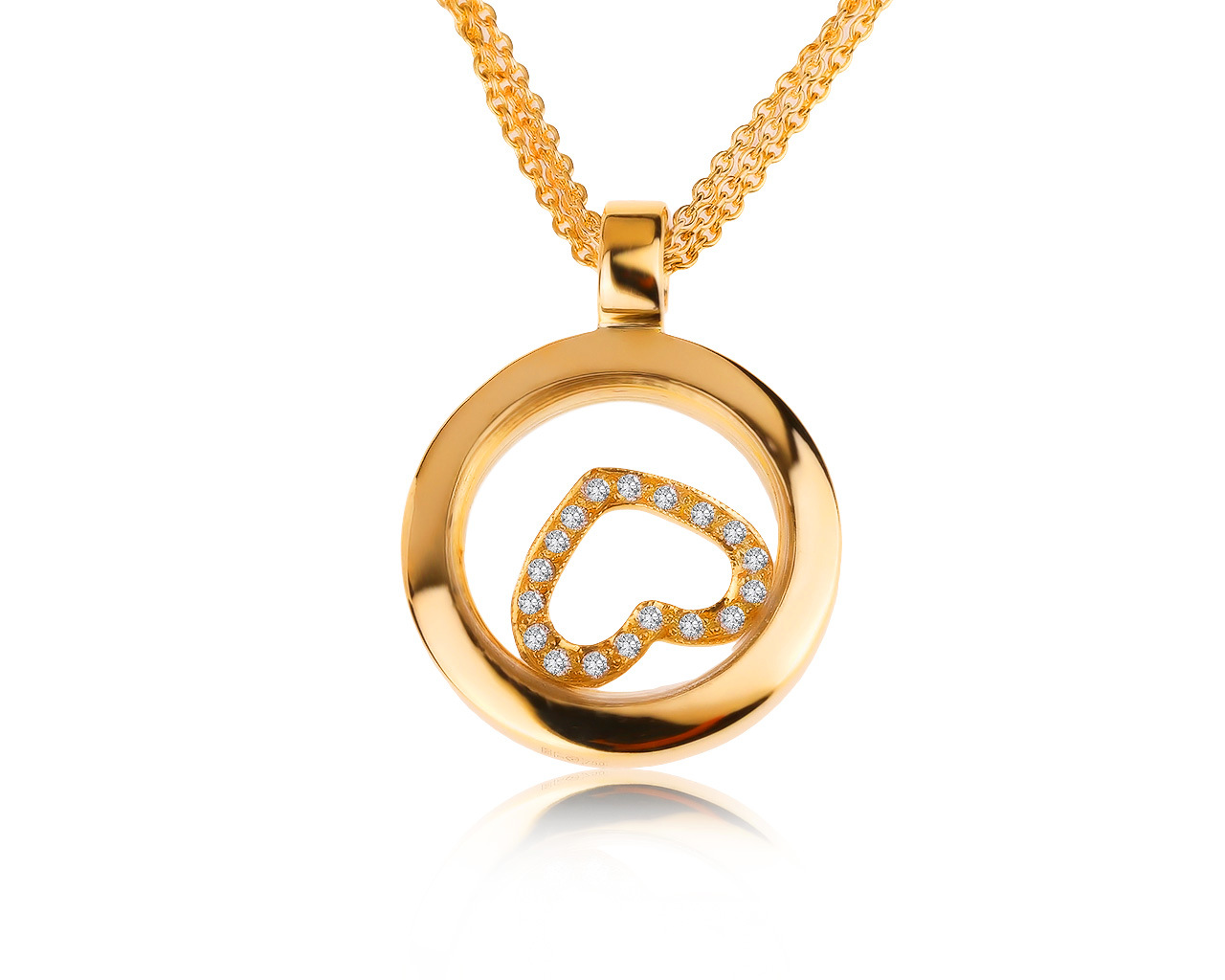 Прекрасный золотой кулон с бриллиантами 0.15ct 070920/9