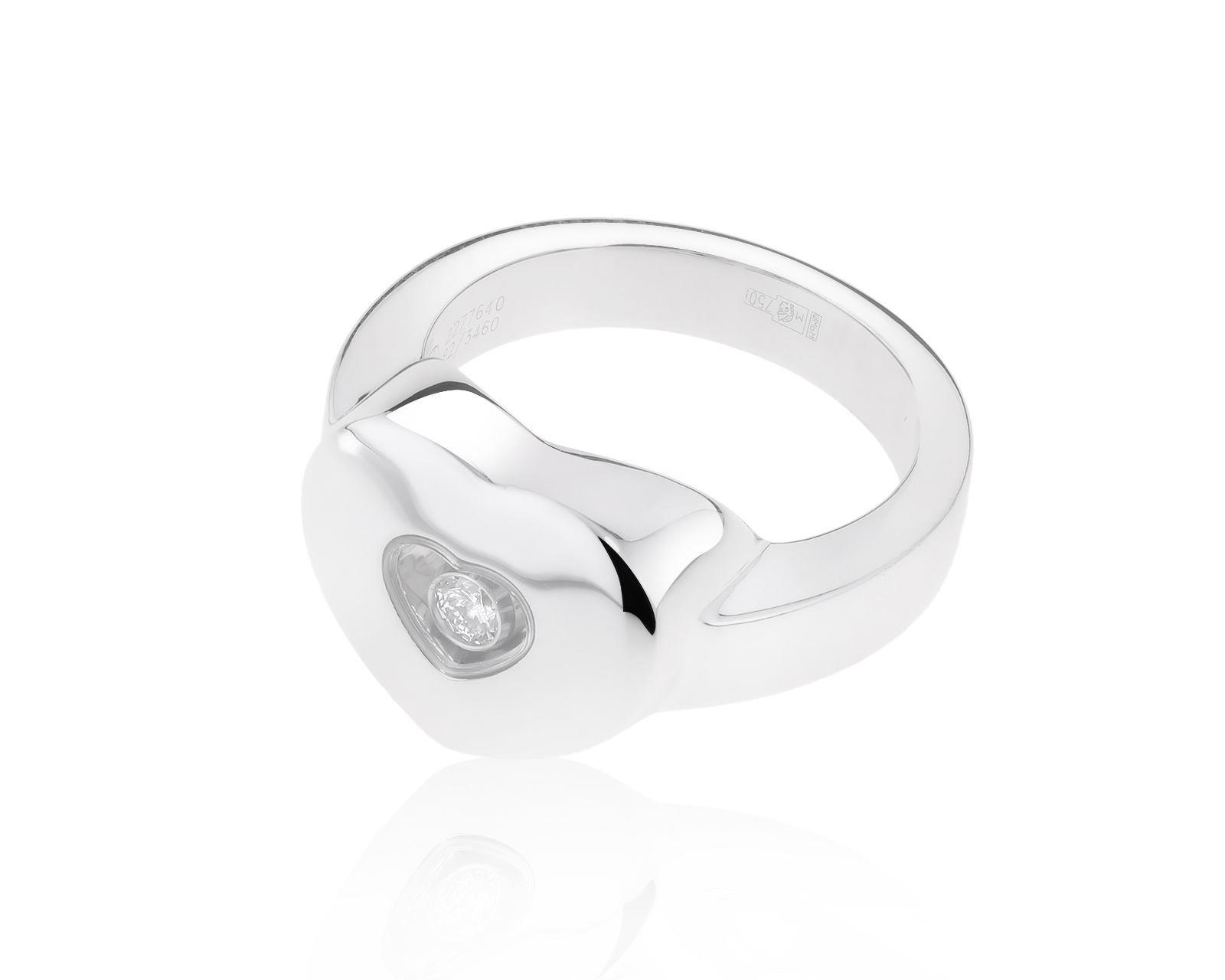 Оригинальное золотое кольцо Chopard Happy Diamond Heart 120322/12