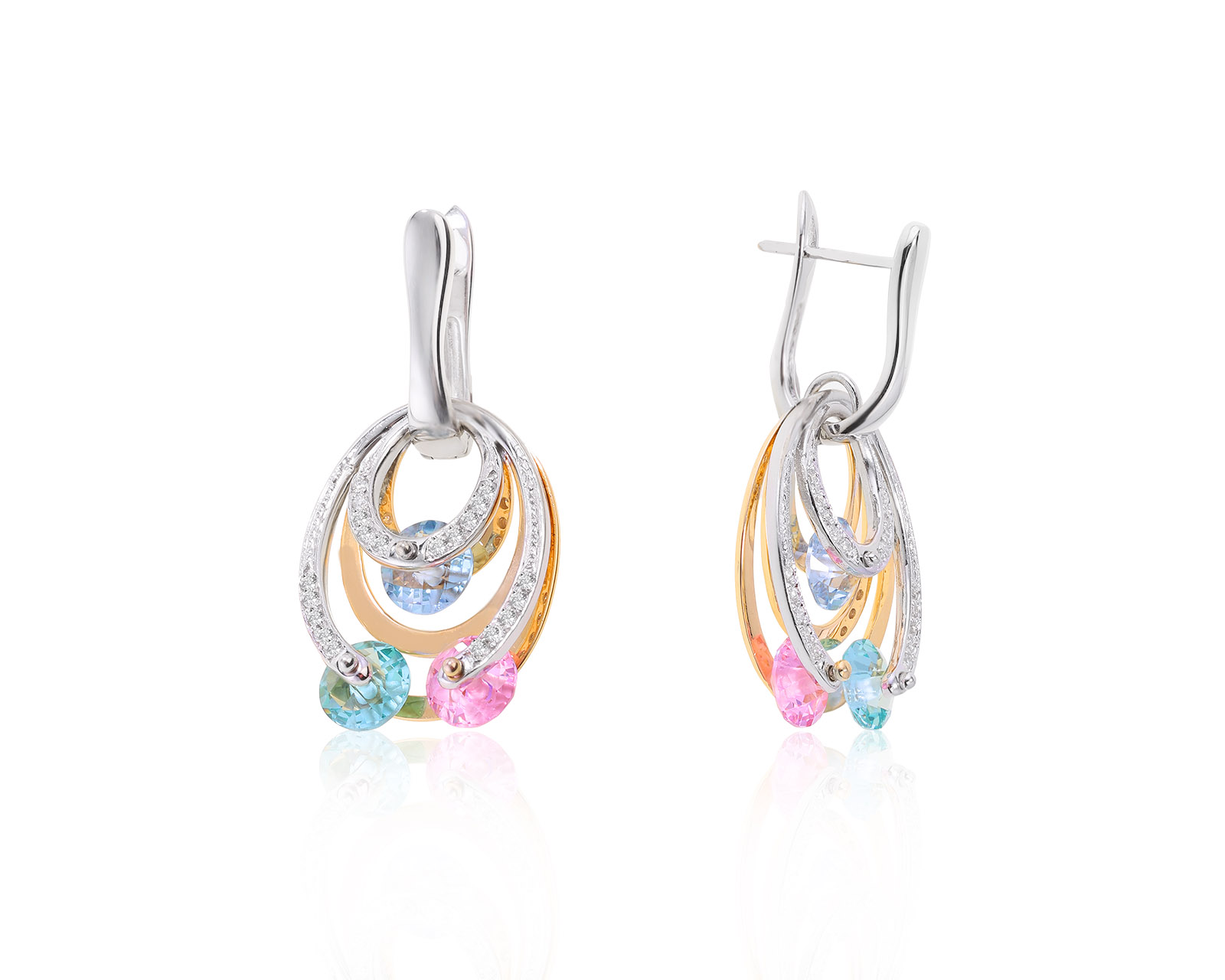 Притягательные золотые серьги со шпинелью 5.88ct 300322/5