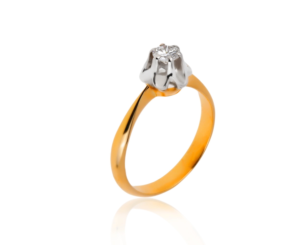 Винтажное золотое кольцо с бриллиантом 0.24ct