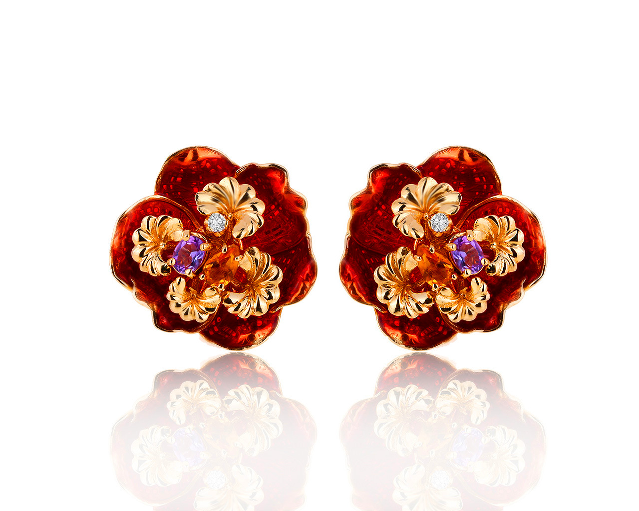 Оригинальные золотые серьги с цитринами 0.32ct Roberto Bravo 151119/6