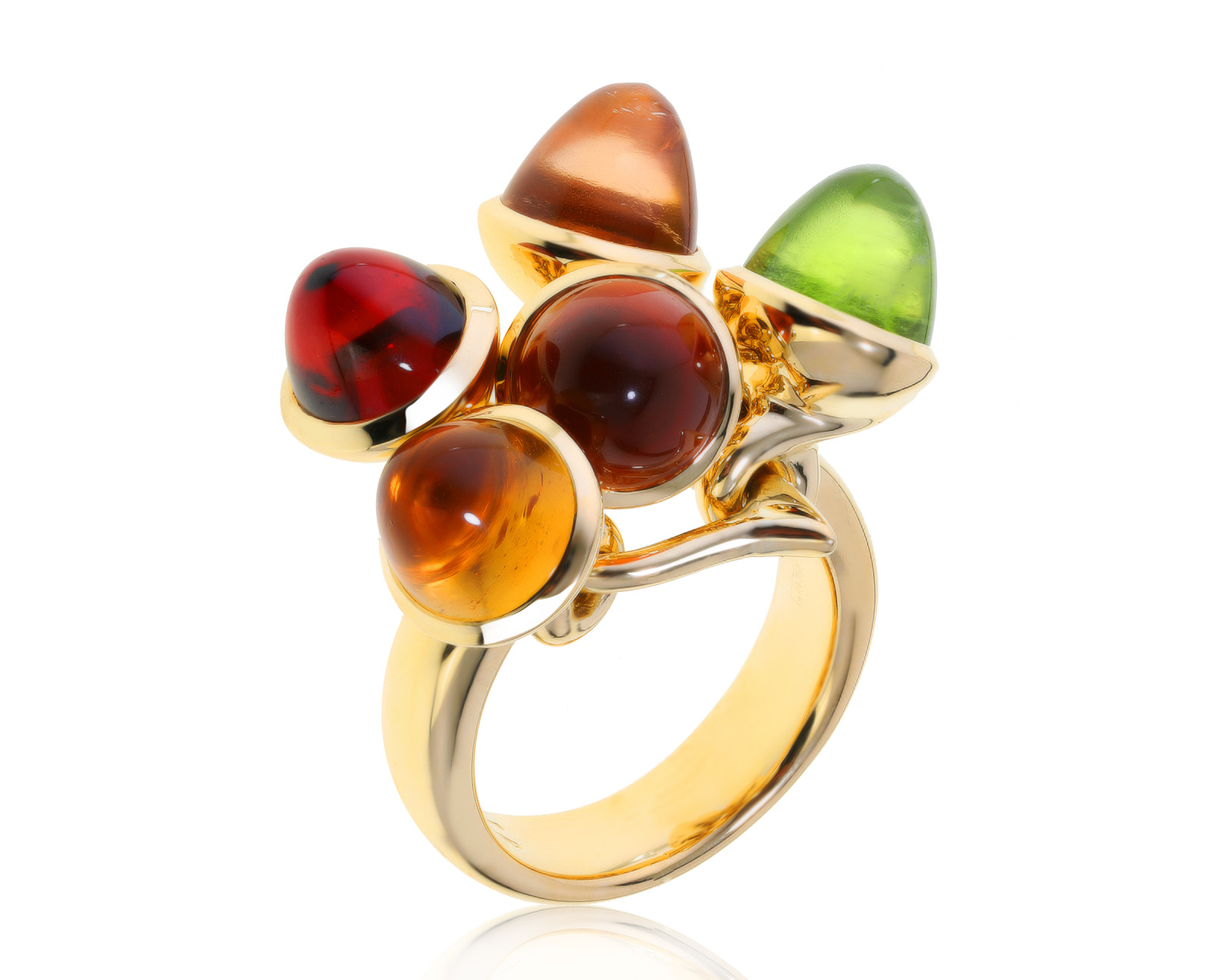 Оригинальное золотое кольцо с цветными камнями 15.39ct Tamara Comolli Mikado Flamenco 310821/3