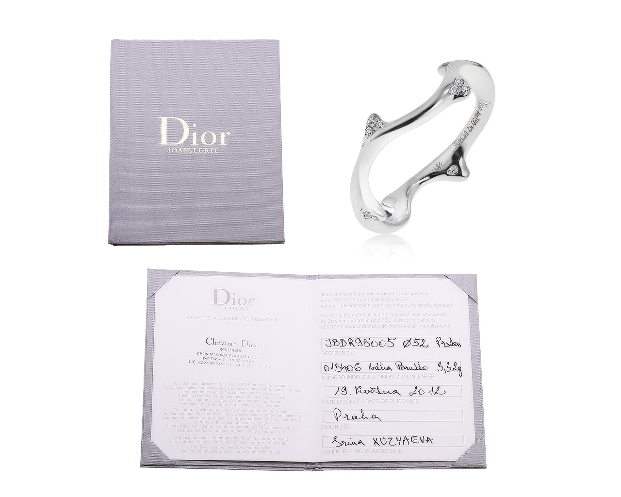 Оригинальное золотое кольцо с бриллиантами 0.11ct Dior Bois de Rose