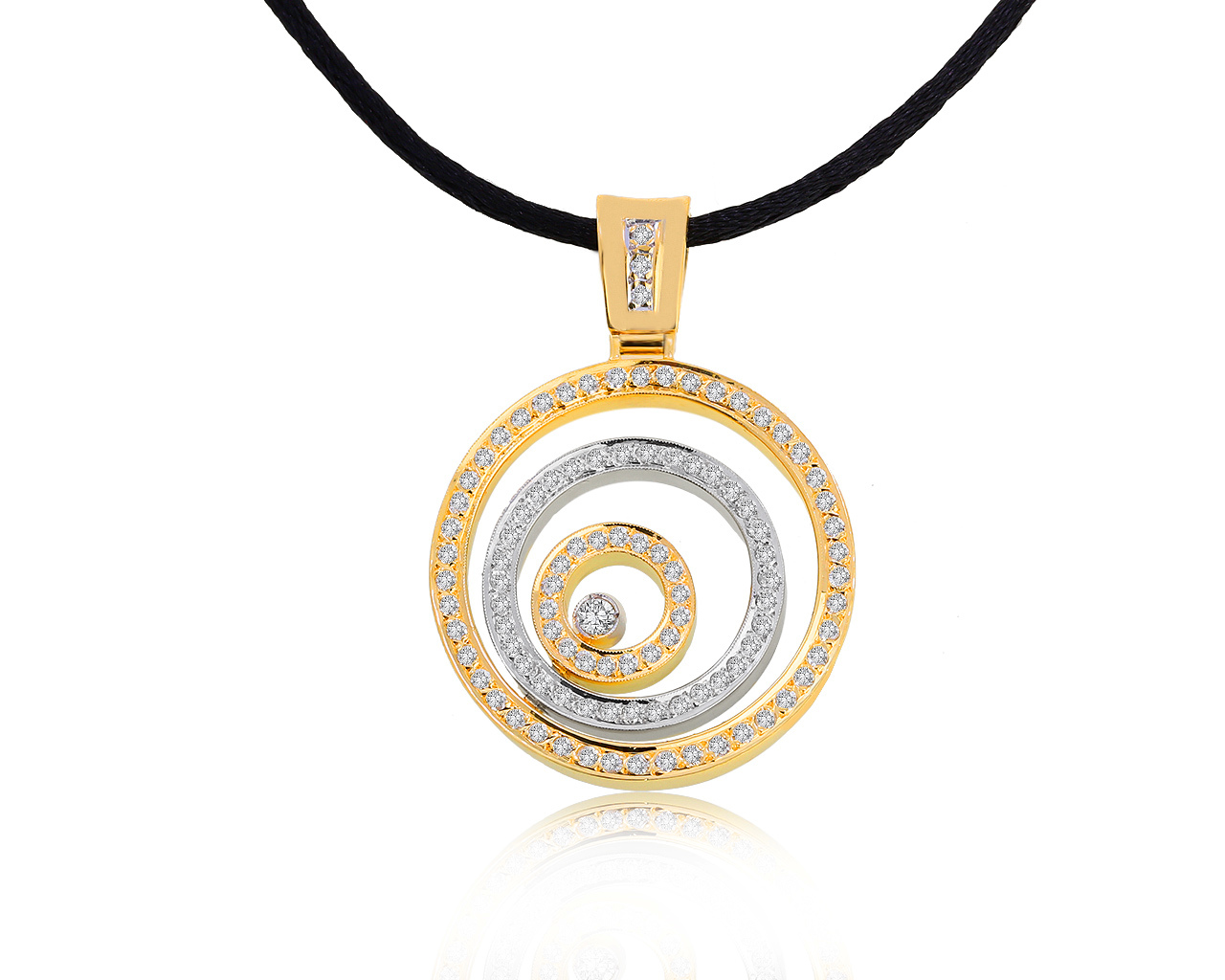 Женственный золотой кулон с бриллиантами 1.61ct СССР 180521/8