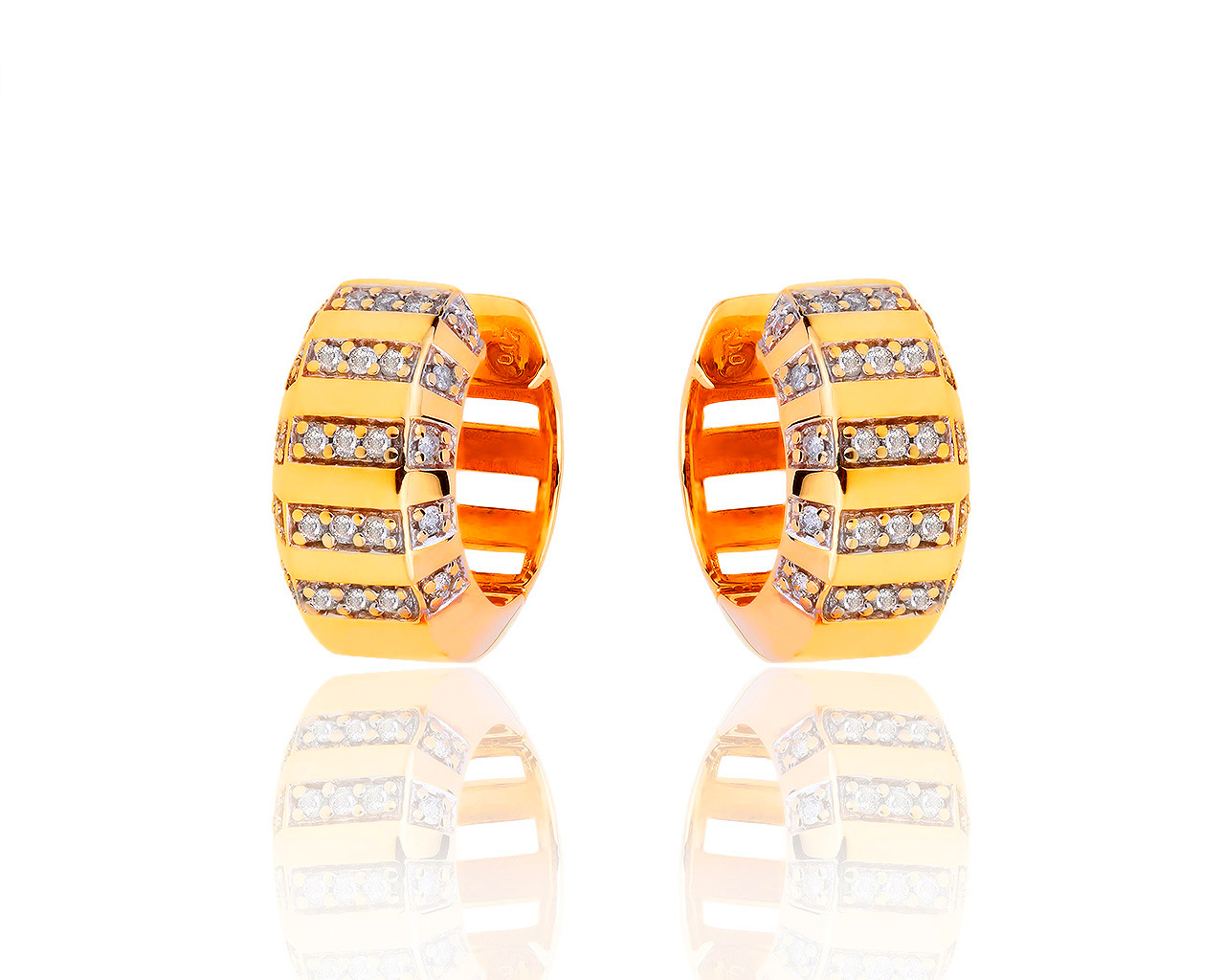 Превосходные золотые серьги с бриллиантами 0.30ct 180519/26