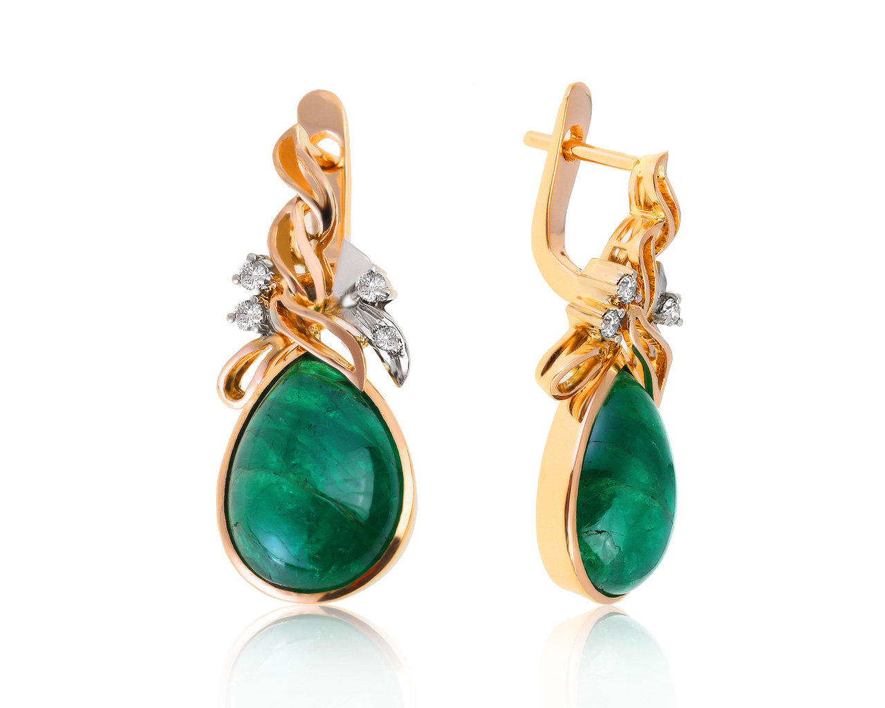 Потрясающие золотые серьги с изумрудами 19.02ct 310521/12