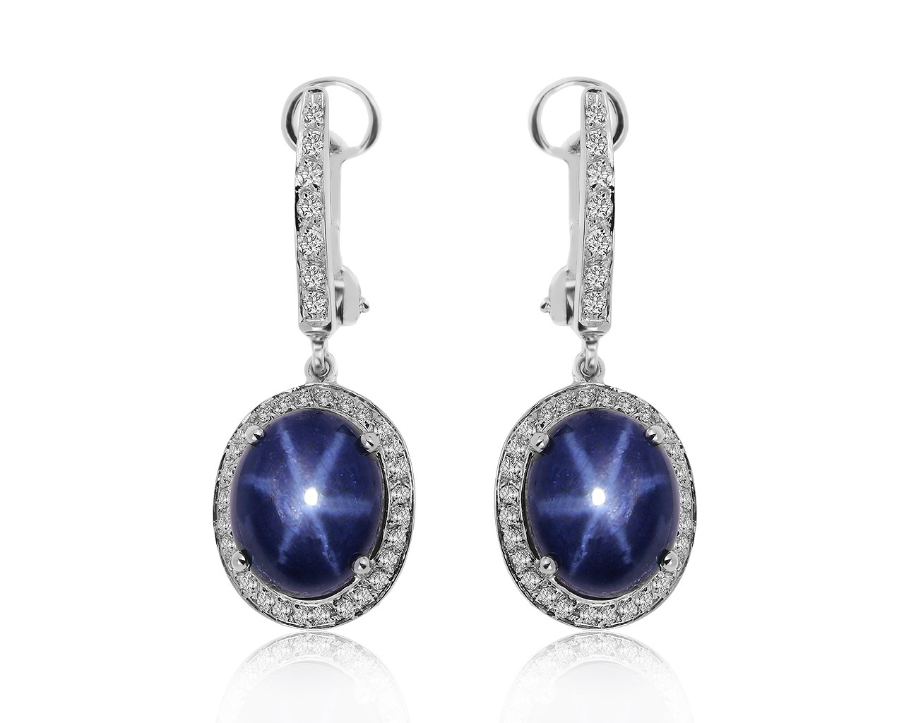 Изысканные золотые серьги с сапфирами 9.11ct 050520/1