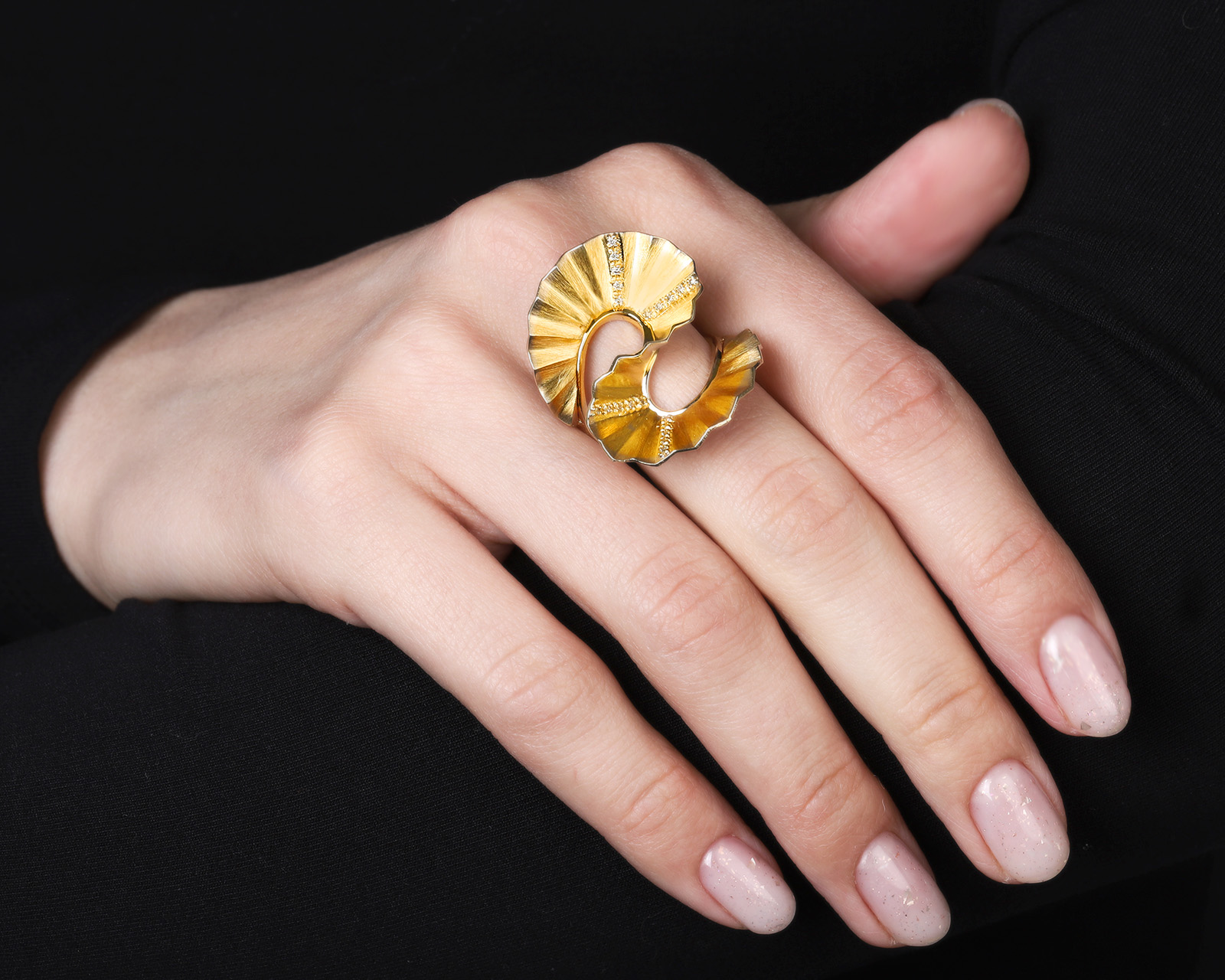 Оригинальное золотое кольцо Gold Of Brazil Origami