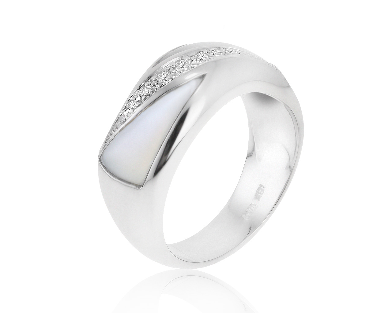 Оригинальное золотое кольцо с бриллиантами 0.11ct Mauro Conti 120521/11