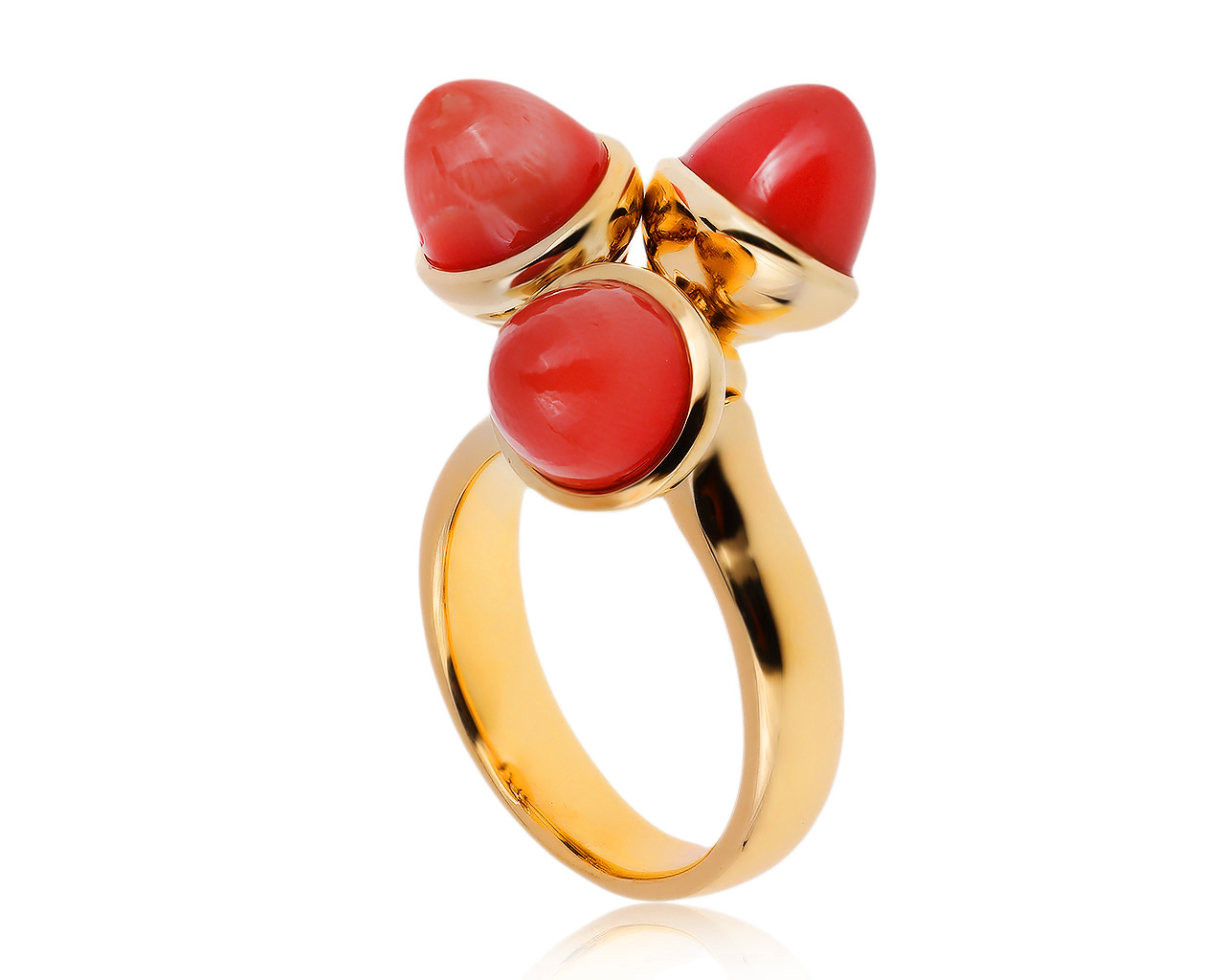 Оригинальное золотое кольцо с кораллами 9.60ct Tamara Camolli 030720/10