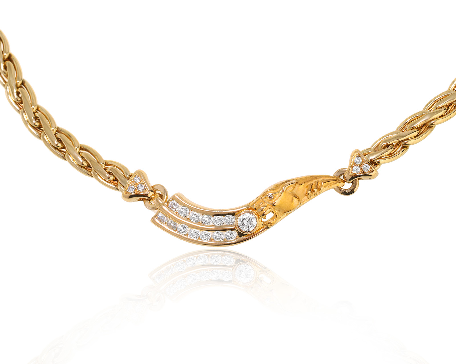 Оригинальное золотое колье Carrera y Carrera Panthere 080224/11