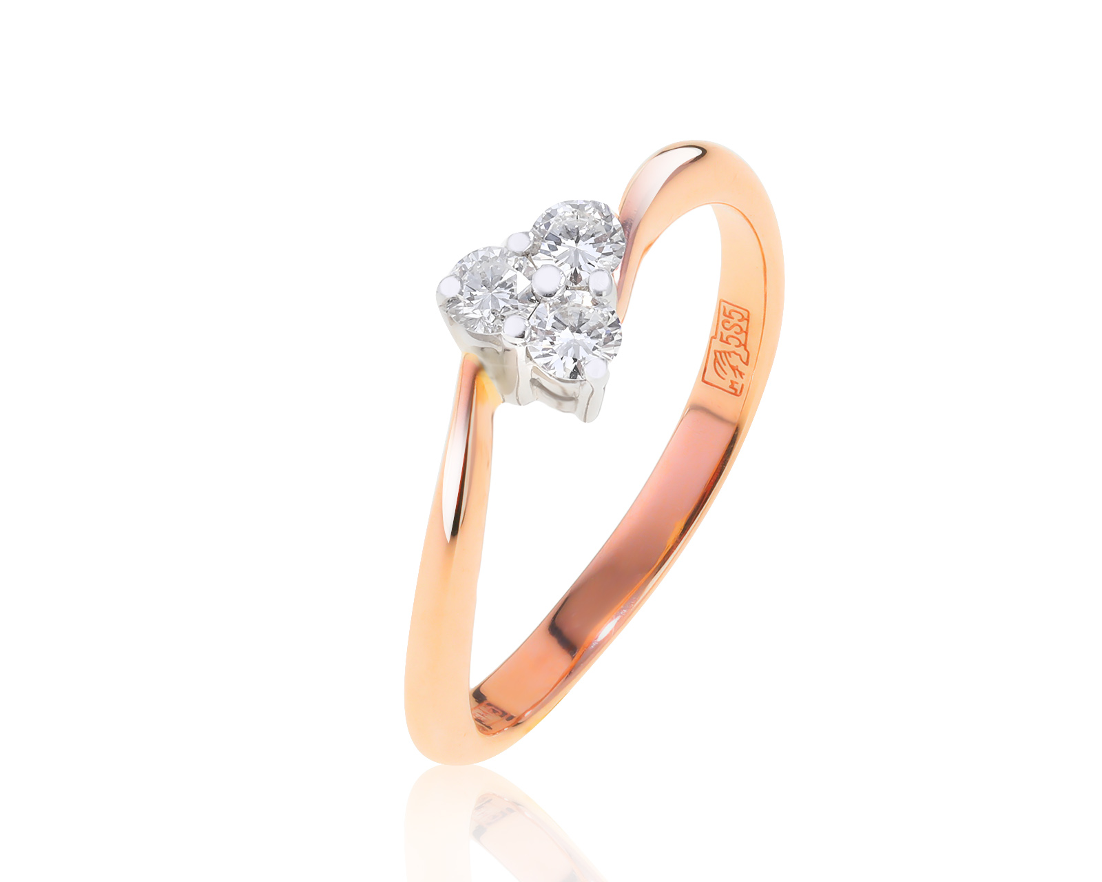Модное золотое кольцо с бриллиантами 0.21ct 100322/2