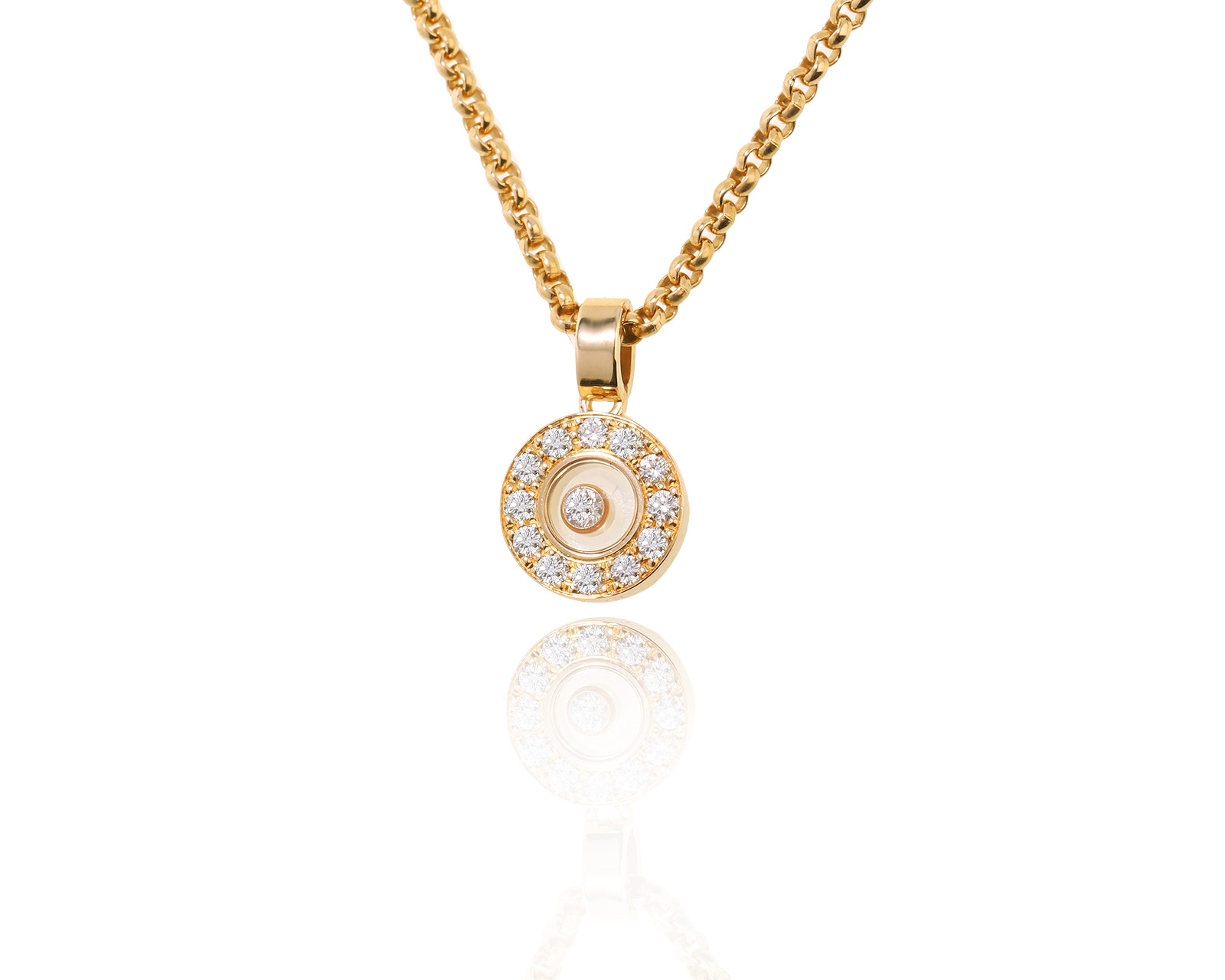 Оригинальный золотой кулон Chopard Icons Round 060523/3