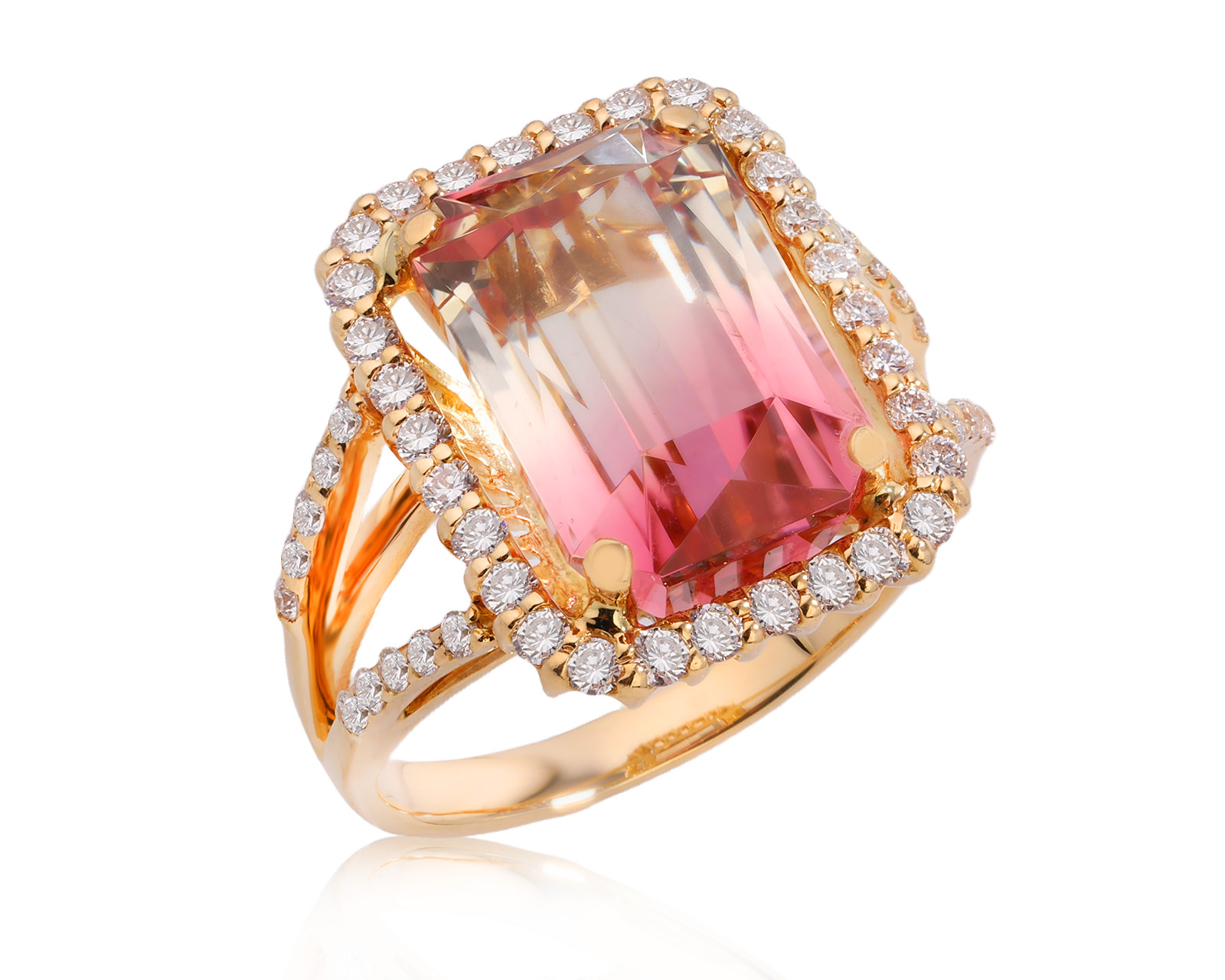 Оригинальное золотое кольцо с турмалином 8.91ct Maxim Demidov 291225/1