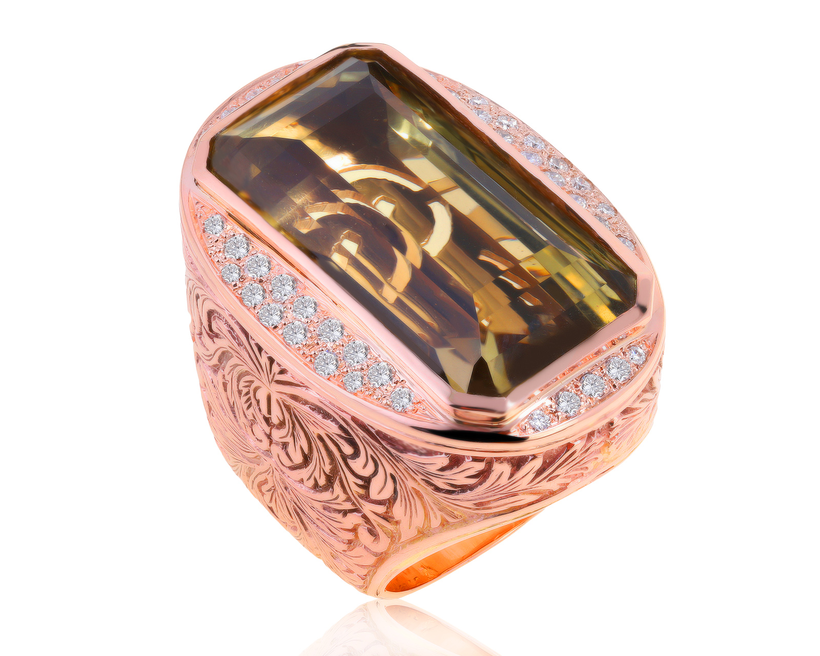 Оригинальное золотое кольцо с цитрином 42.29ct Grimoldi Milano