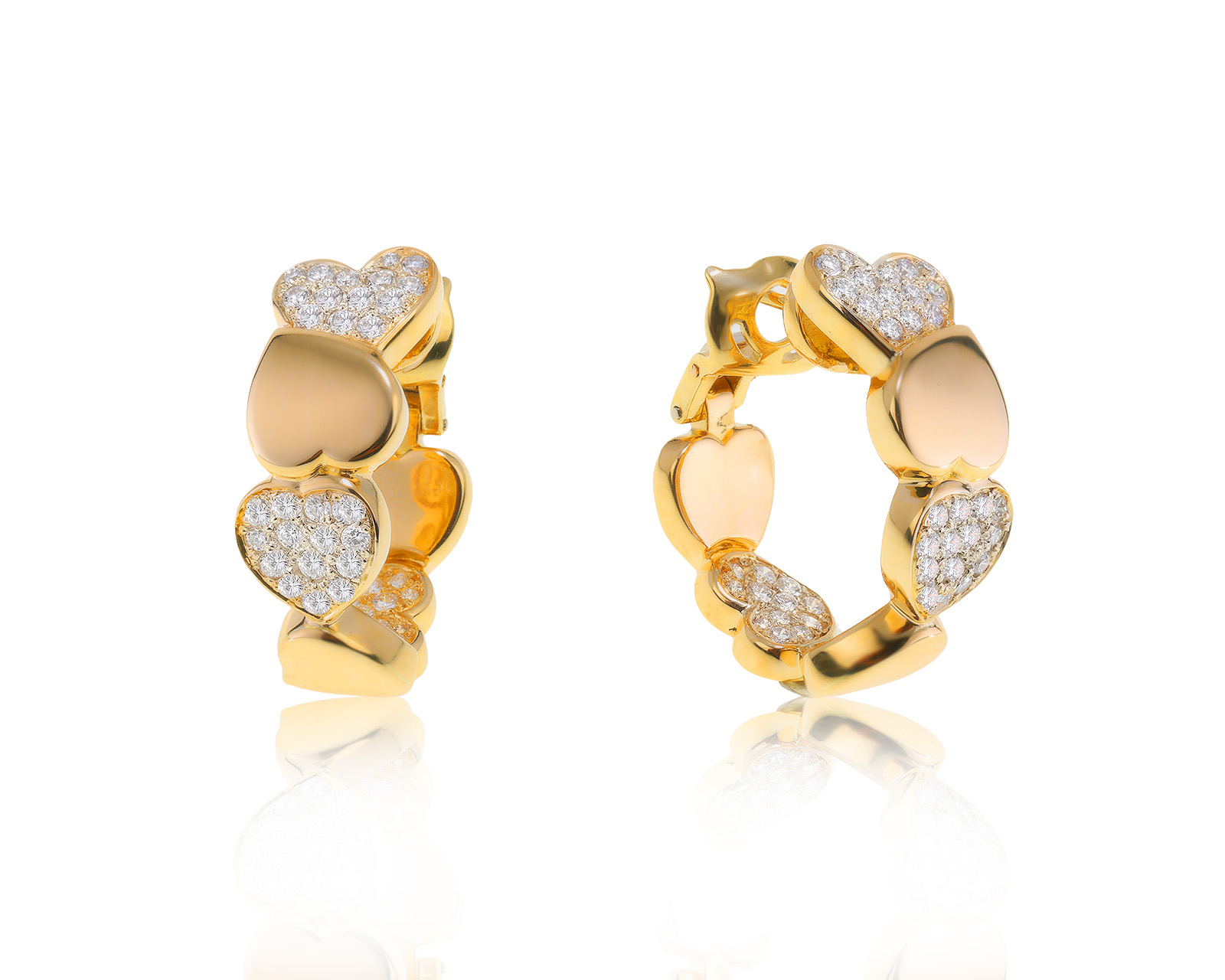 Оригинальные золотые серьги с бриллиантами 1.90ct Fred 070423/2