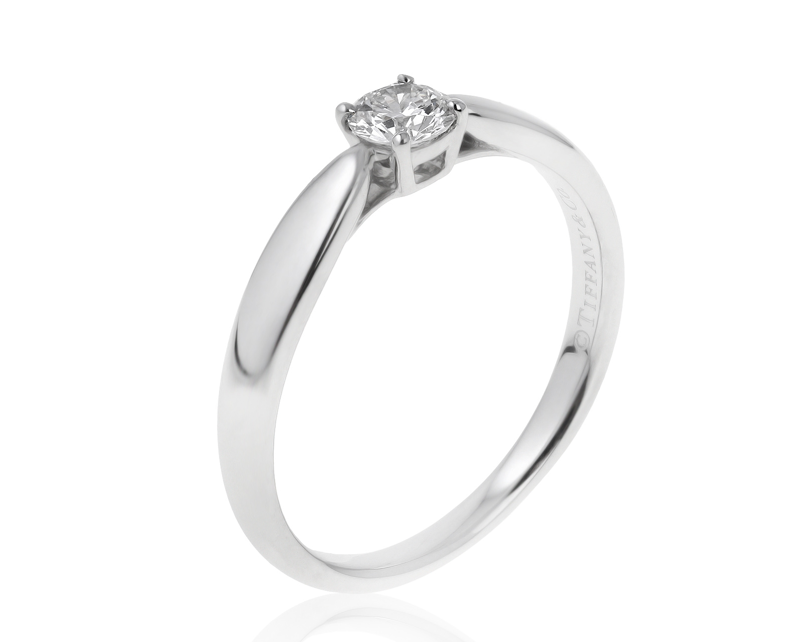 Оригинальное платиновое кольцо с бриллиантом 0.24ct Tiffany&Co Harmony 300621/11