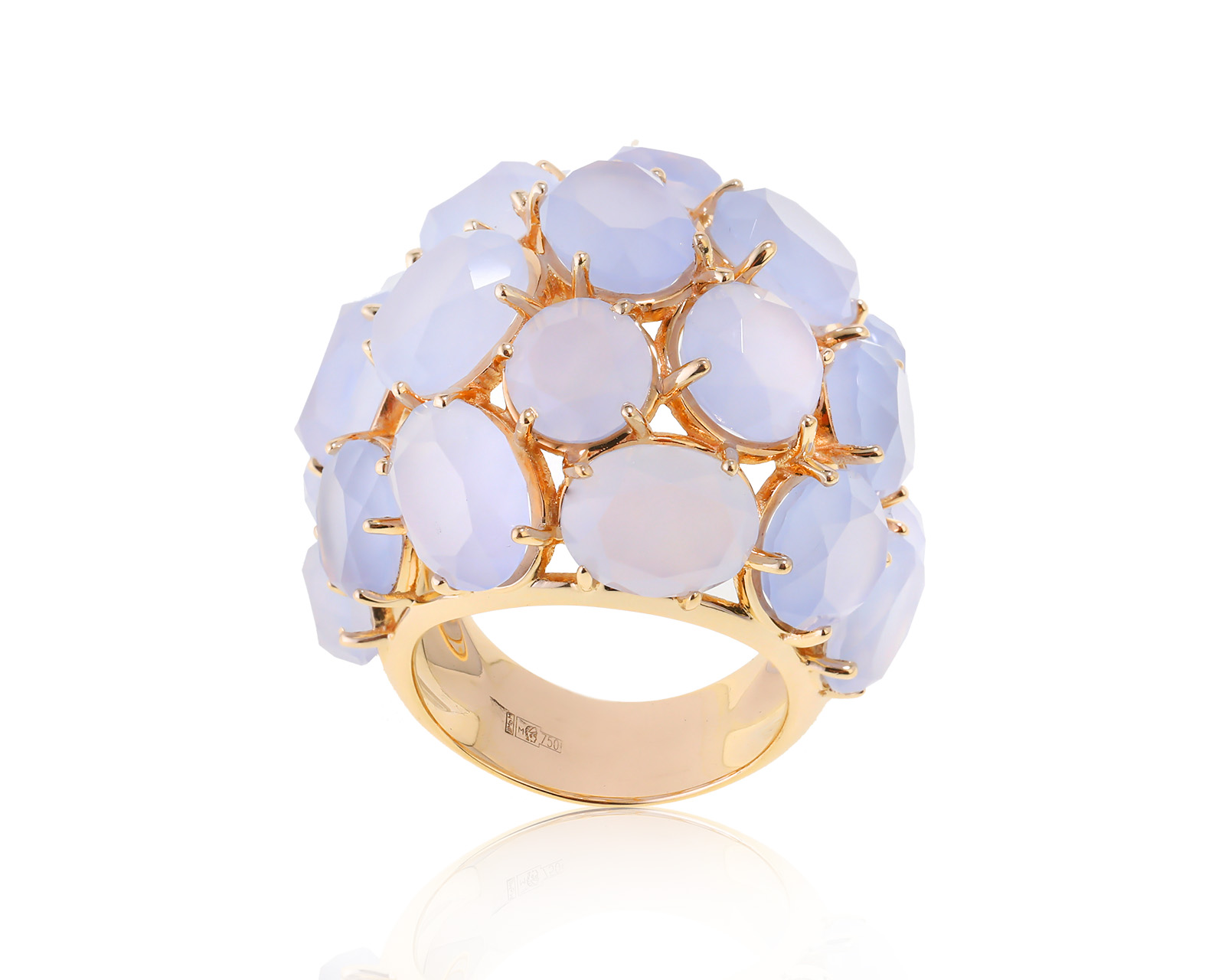 Притягательное золотое кольцо с халцедонами 22.46ct 300922/7