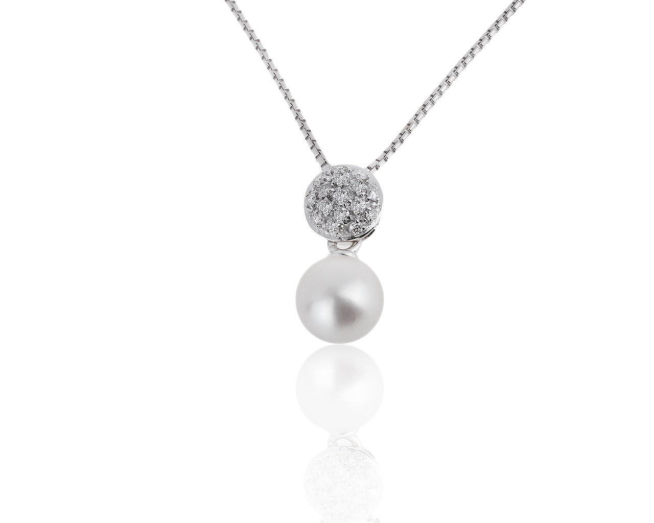 Оригинальный золотой кулон с жемчугом 8.00 мм Damiani 290919/1 Оригинальный золотой кулон с жемчугом 8.00 мм Damiani 290919/1