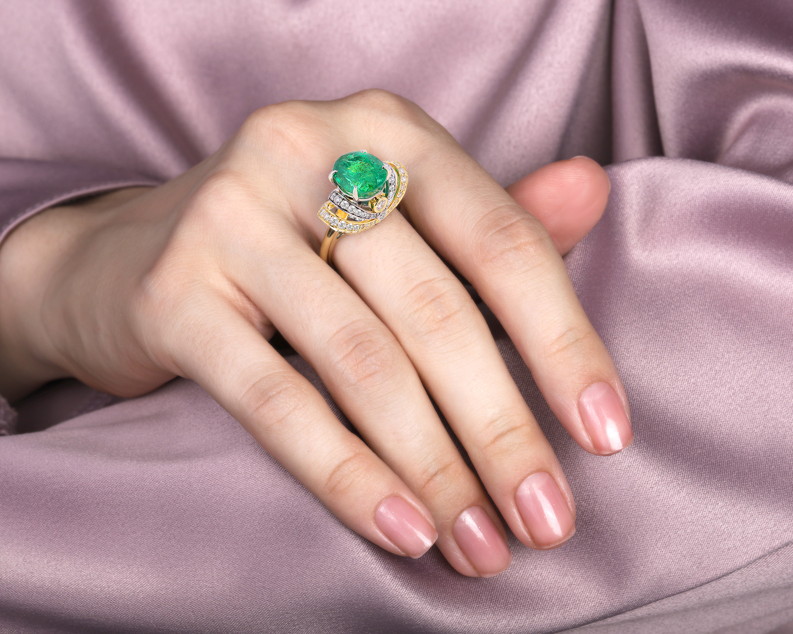 Золотое кольцо с изумрудом Замбия 5.60ct Evgeny Matveev