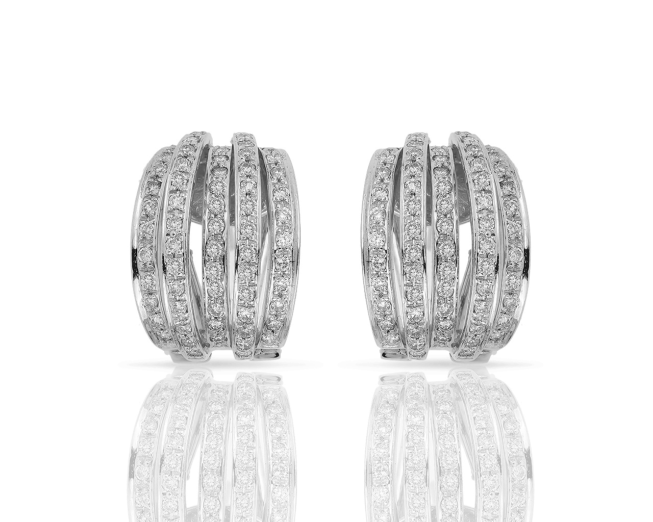 Изысканные золотые серьги с бриллиантами 0.80ct 220618/1