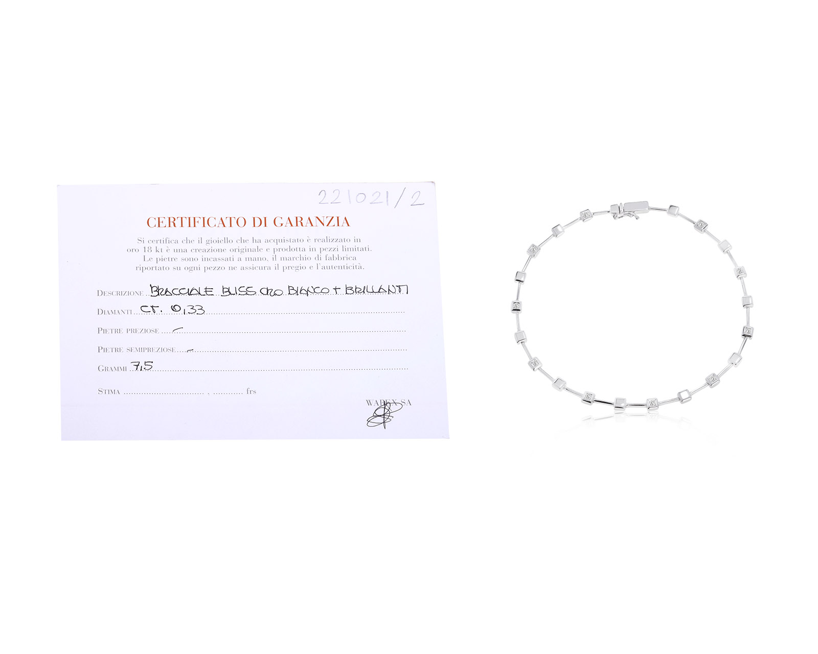 Стильный золотой браслет с бриллиантами 0.33ct